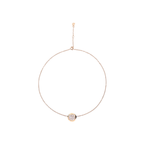 COLLANA GLAMOUR IN ORO ROSA CON PAVÉ DI DIAMANTI - DGL01CARRDI - DGL01CARRDI