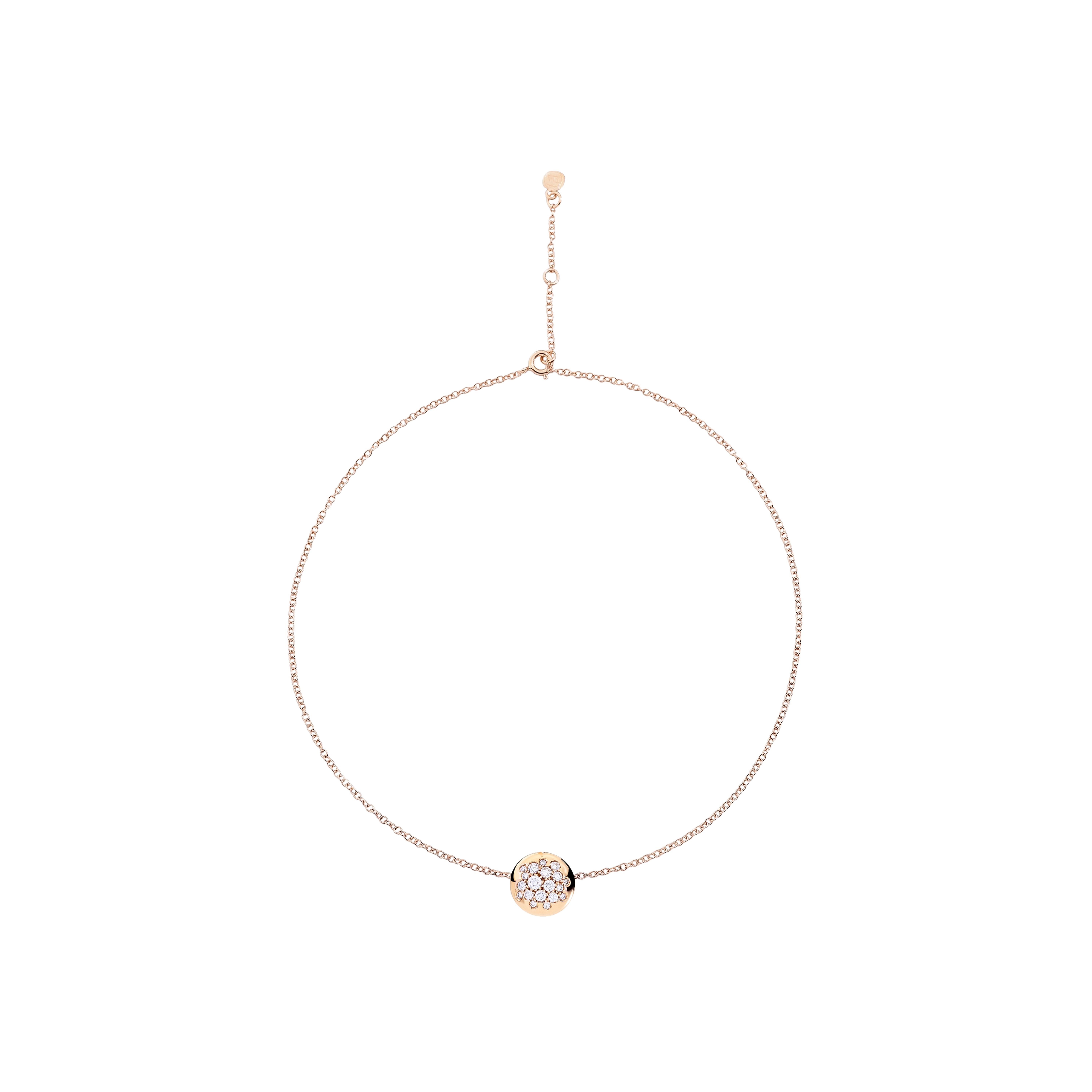 COLLANA GLAMOUR IN ORO ROSA CON PAVÉ DI DIAMANTI - DGL01CARRDI - DGL01CARRDI