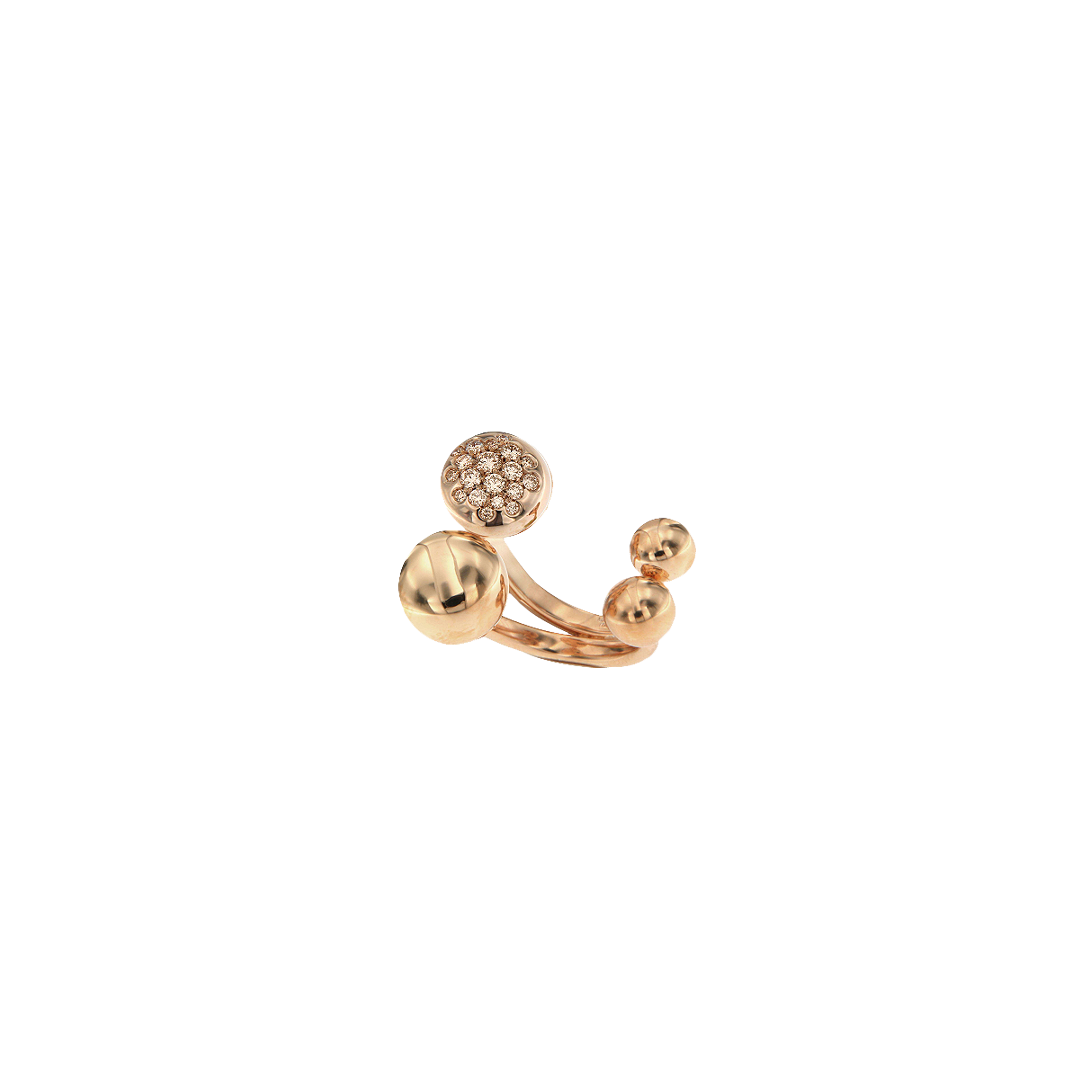 ANELLO GLAMOUR DOPPIO IN ORO ROSA E PAVÉ DI DIAMANTI BROWN - DGL07ANRRDW - DGL07ANRRDW