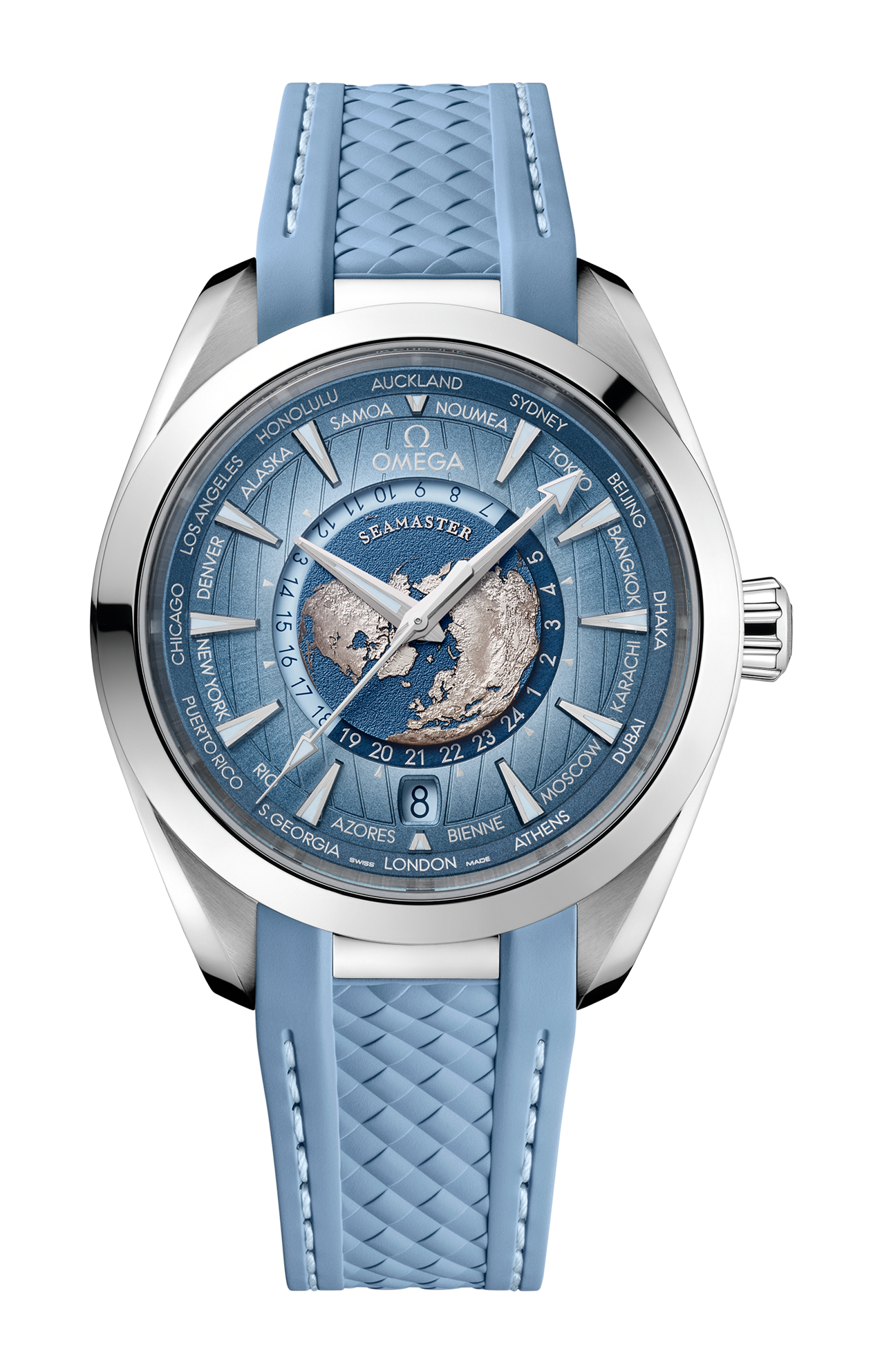 SEAMASTER AQUA TERRA 150M CO-AXIAL MASTER CHRONOMETER GMT WORLDTIMER 43 MM - 220.12.43.22.03.002