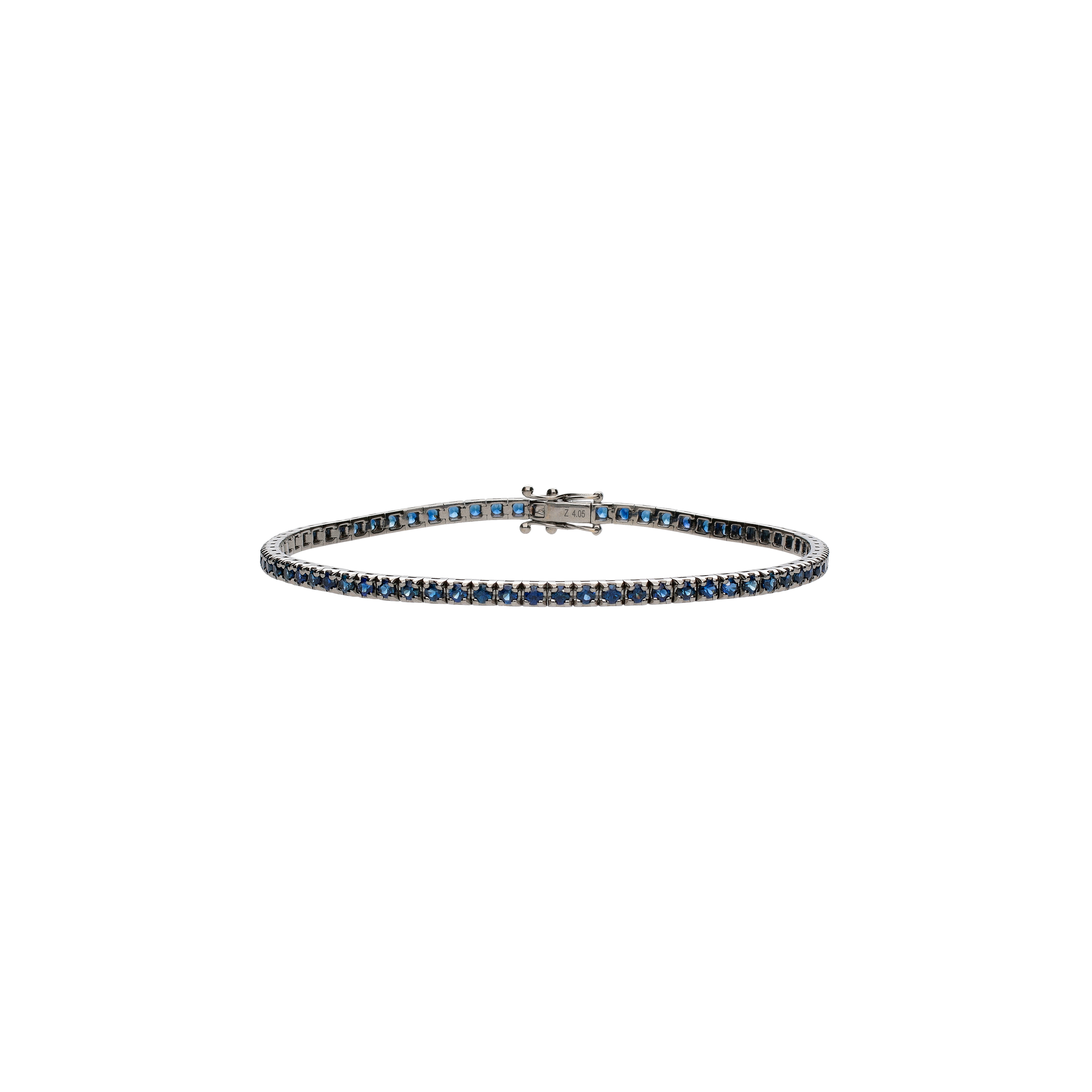 BRACCIALE TENNIS IN ORO BIANCO CON ZAFFIRI BLU - 329-PRE-E-U