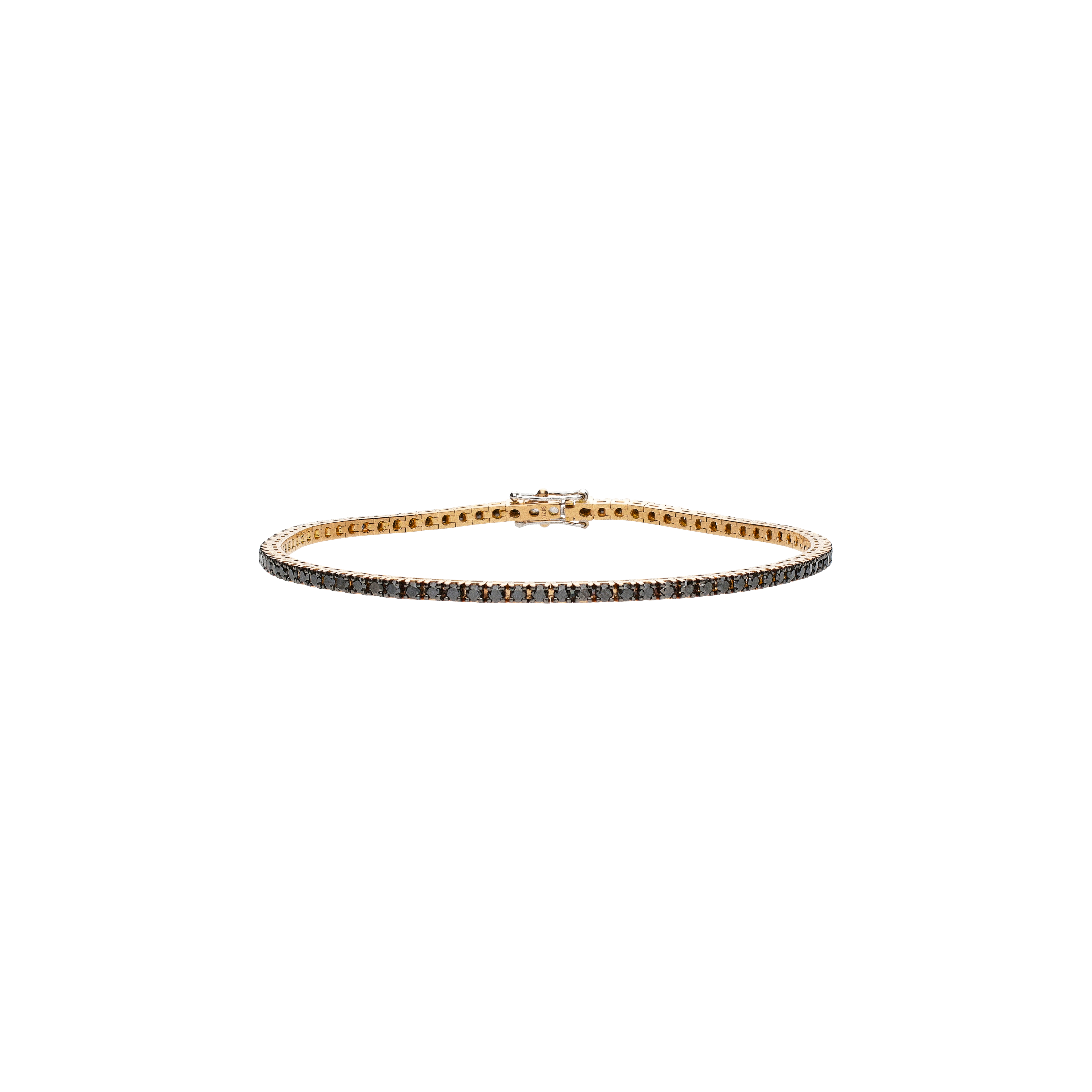 BRACCIALE TENNIS IN ORO ROSA E DIAMANTI NERI - 329-L1051-D-U