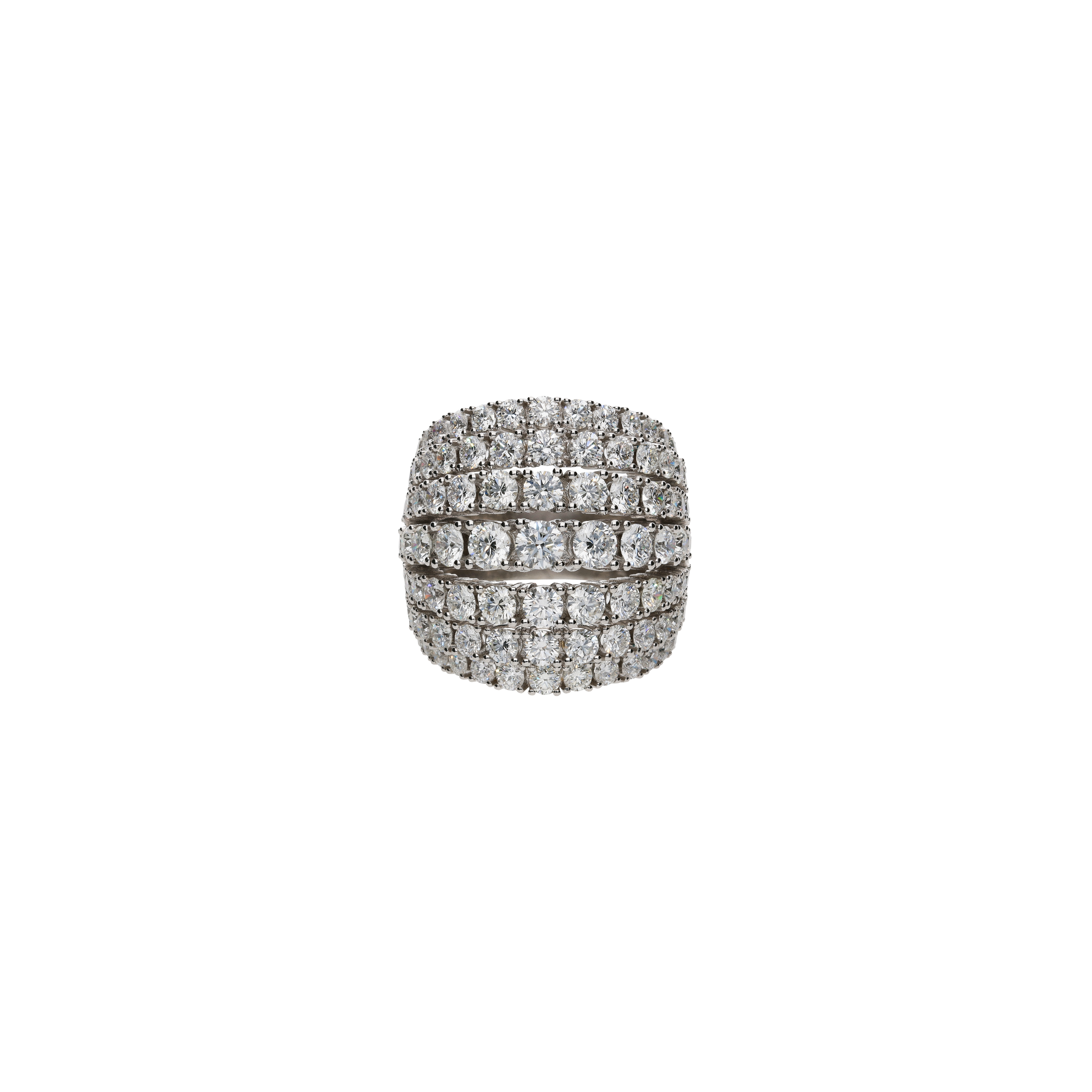 ANELLO BOMBATO IN ORO BIANCO FULL PAVÉ DI DIAMANTI - 1AN1790005/3