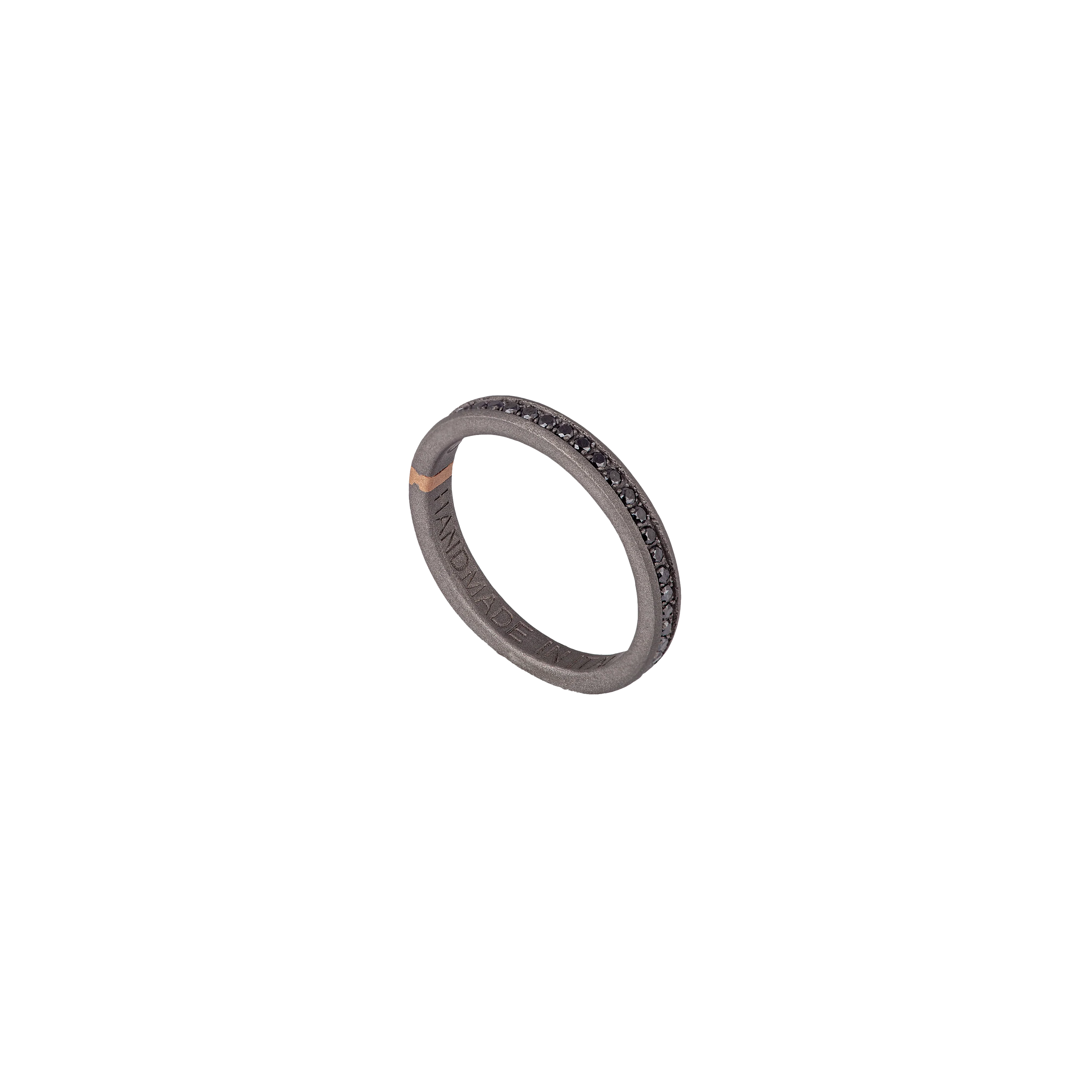 ANELLO VERETTA GIRODITO IN TITANIO, ORO 18 KT E DIAMANTI BLACK - MINANTRGBFE - MINANTRGBFE_25