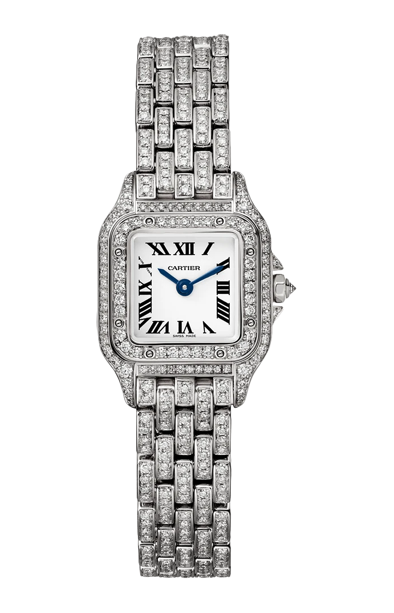 PANTHÈRE DE CARTIER MODELLO MINI, ORO BIANCO, DIAMANTI, QUARZO - HPI01641