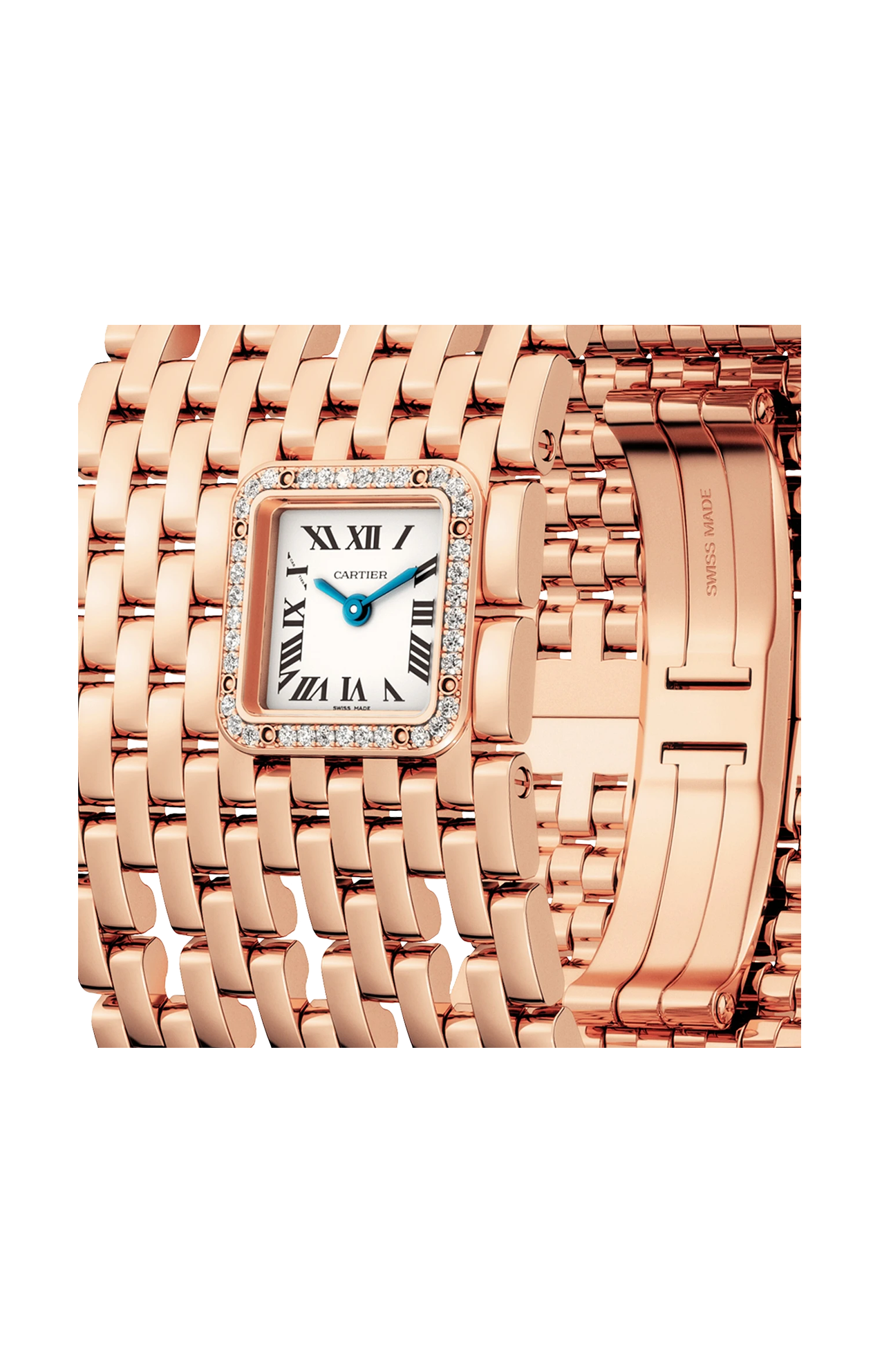 PANTHÈRE DE CARTIER MANCHETTE, ORO ROSA, DIAMANTI, QUARZO - WJPN0022