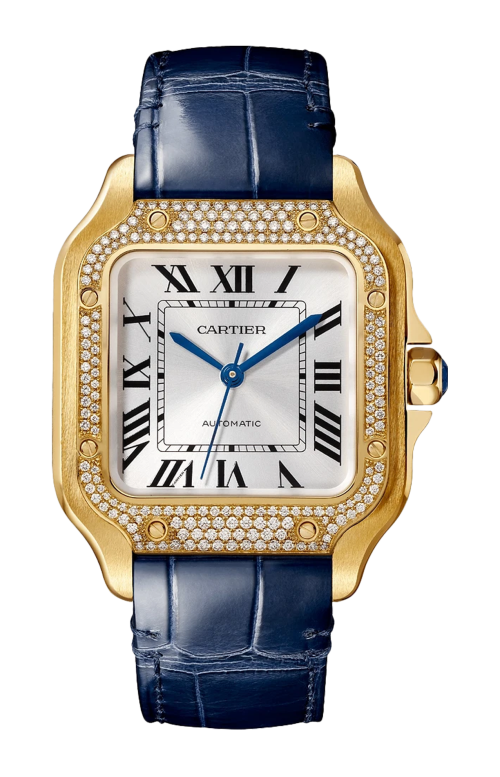 SANTOS DE CARTIER, MODELLO MEDIO, ORO GIALLO, DIAMANTI, AUTOMATICO - WJSA0013