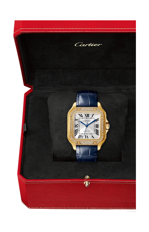 SANTOS DE CARTIER, MODELLO MEDIO, ORO GIALLO, DIAMANTI, AUTOMATICO - WJSA0013