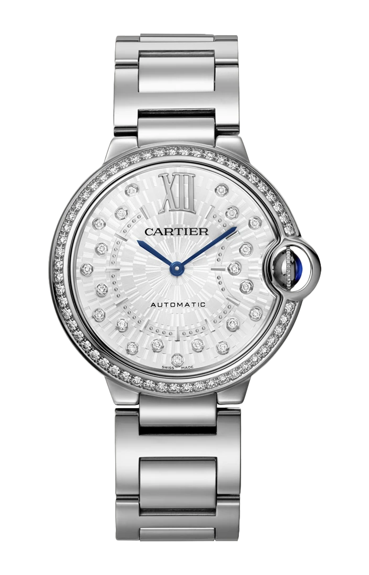 BALLON BLEU DE CARTIER, ACCIAIO, DIAMANTI, AUTOMATICO - W4BB0036