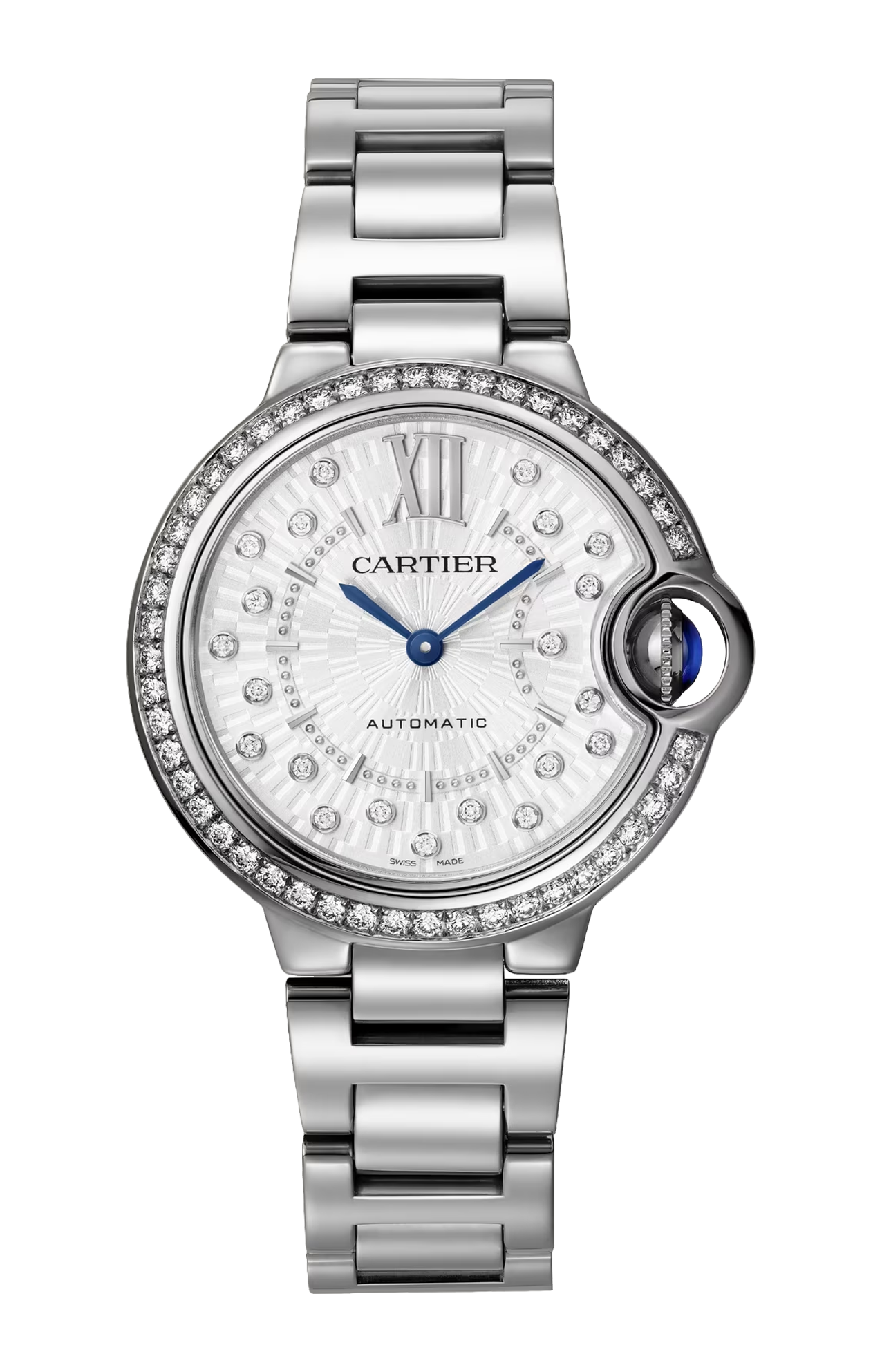 BALLON BLEU DE CARTIER, ACCIAIO, DIAMANTI, AUTOMATICO - W4BB0035