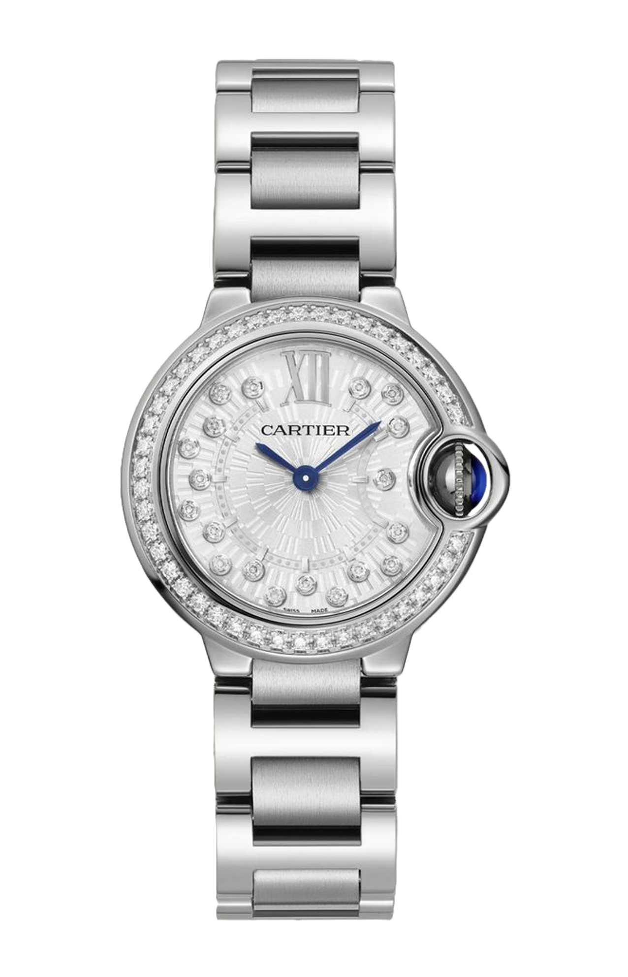 BALLON BLEU DE CARTIER, ACCIAIO, DIAMANTI, QUARZO - W4BB0034