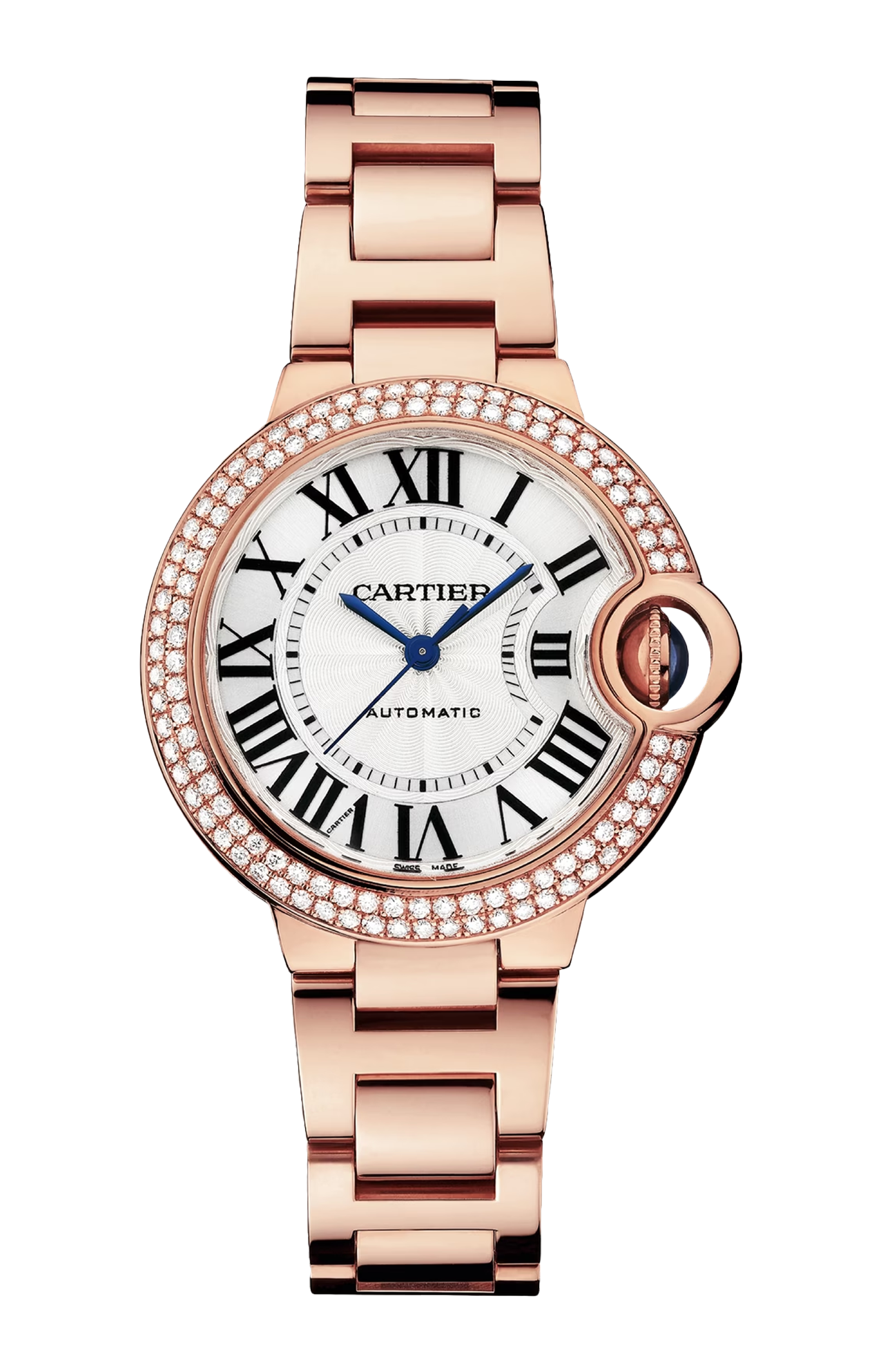 BALLON DE CARTIER, ORO ROSA, DIAMANTI, AUTOMATICA - WJBB0066