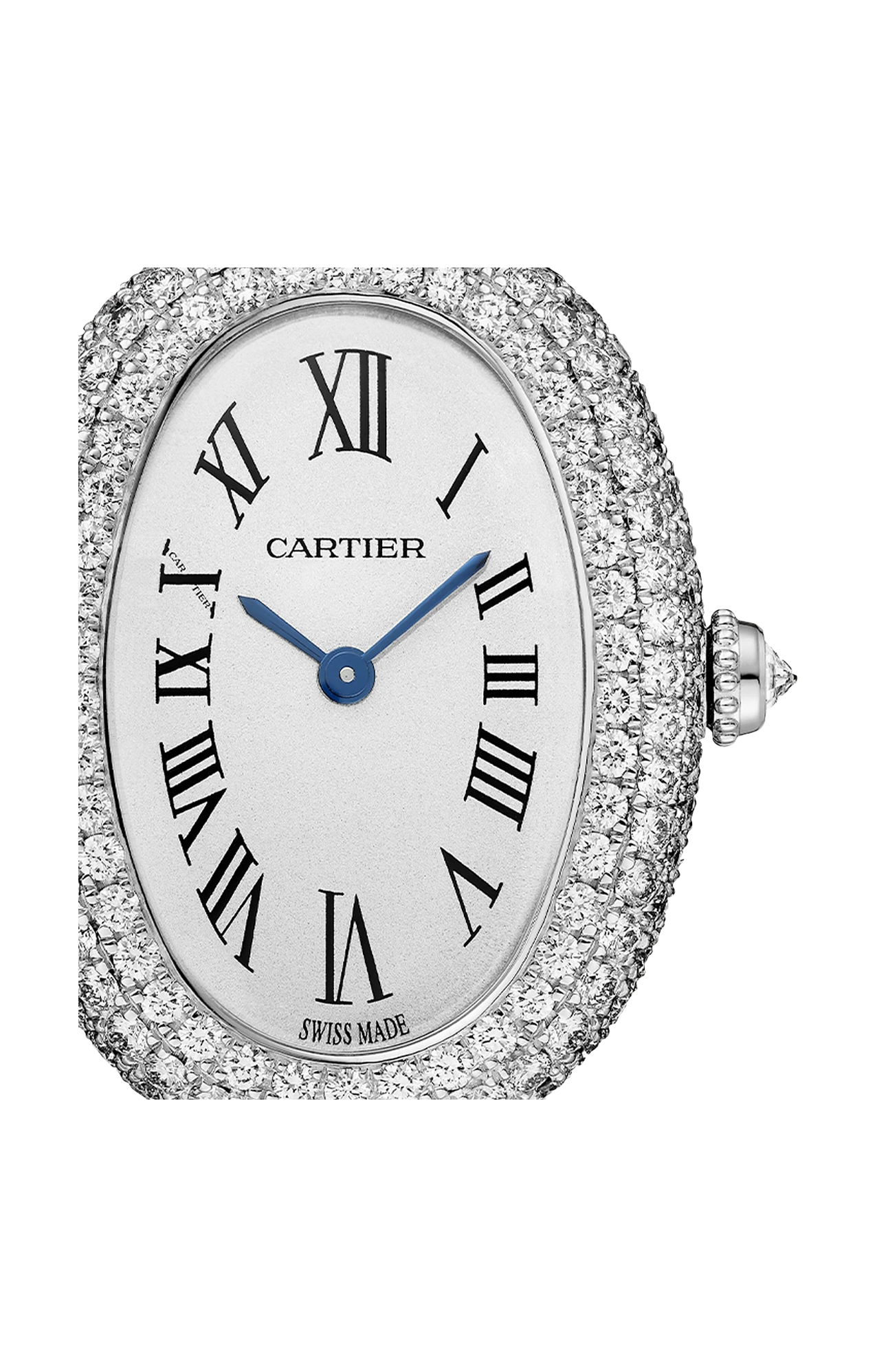 BAIGNOIRE DE CARTIER MODELLO PICCOLO, ORO BIANCO, DIAMANTI, QUARZO - WJBA0021