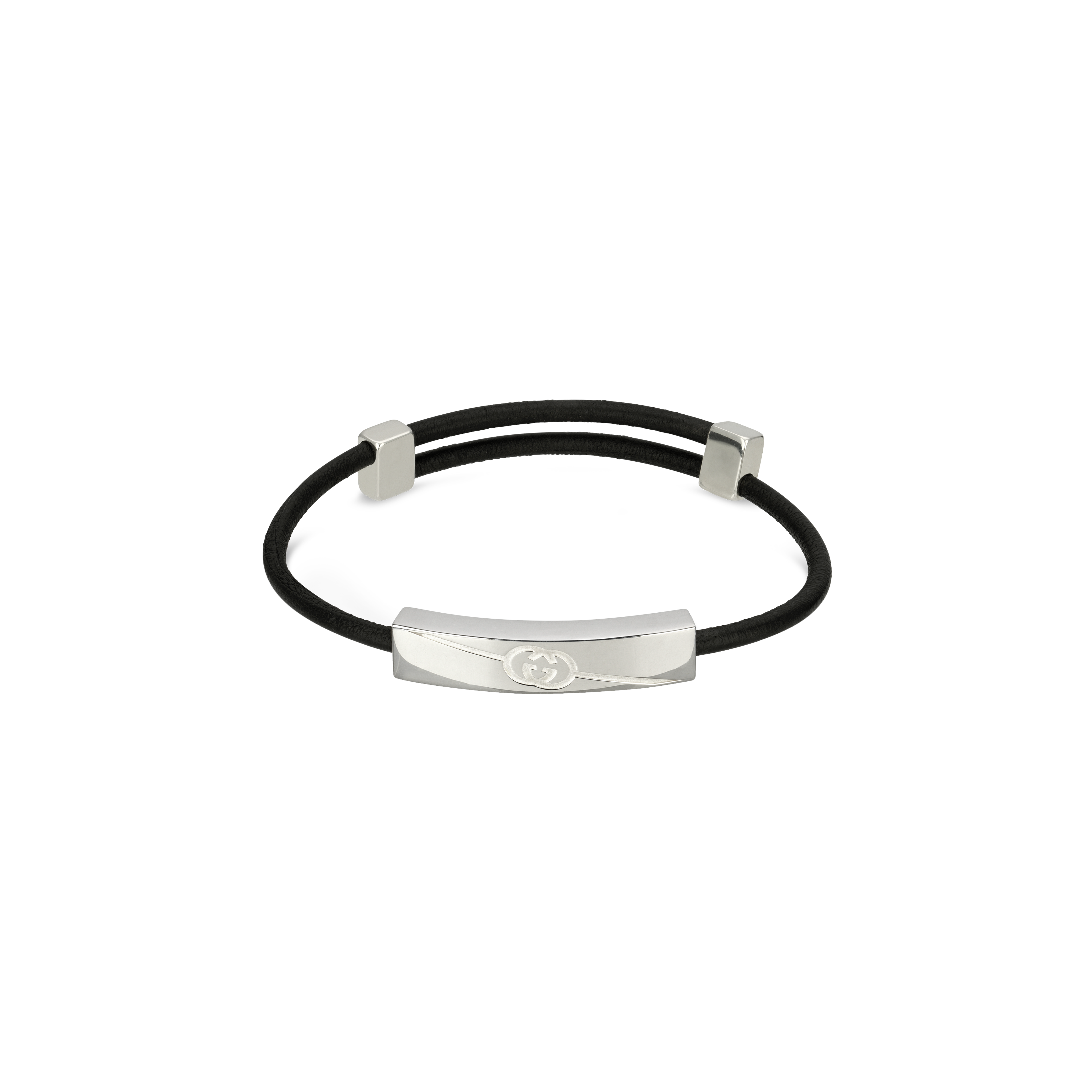 BRACCIALE GUCCI TAG IN ARGENTO E CORDONE - YBA774464001 - YBA774464001