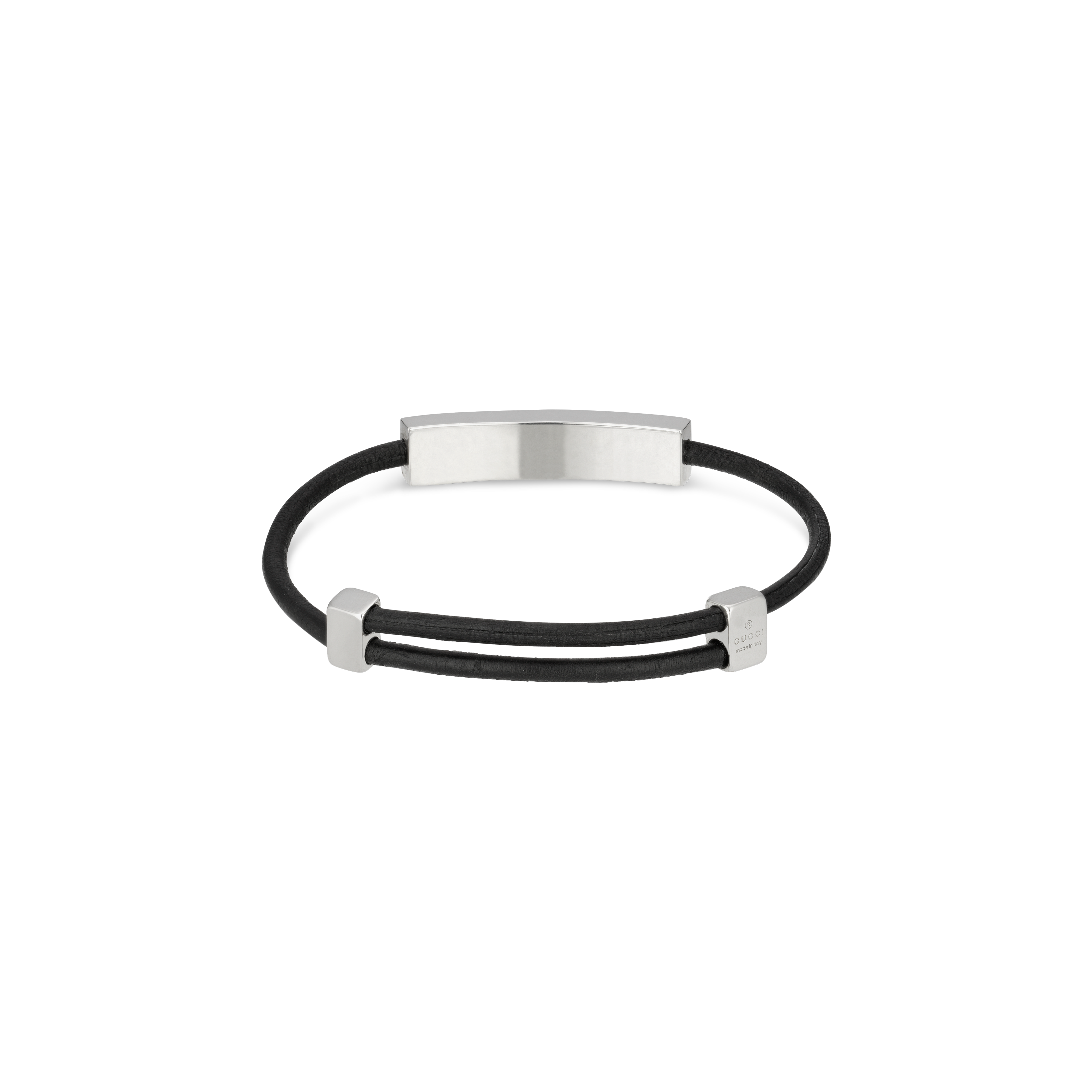 BRACCIALE GUCCI TAG IN ARGENTO E CORDONE - YBA774464001 - YBA774464001