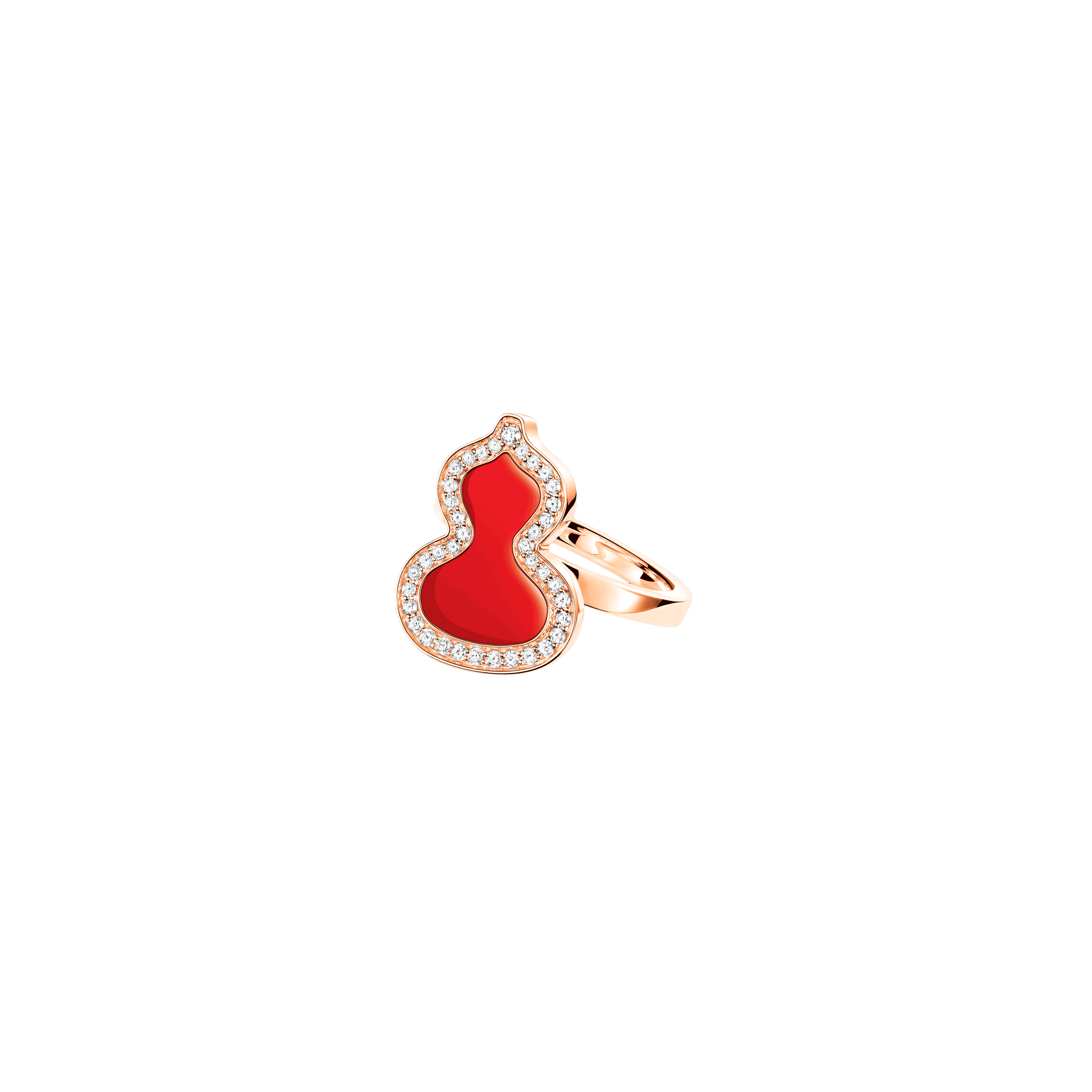 ANELLO PETITE WULU IN ORO ROSA, DIAMANTI E AGATA ROSSA - WUR40ABRGRA - WUR40ABRGRA