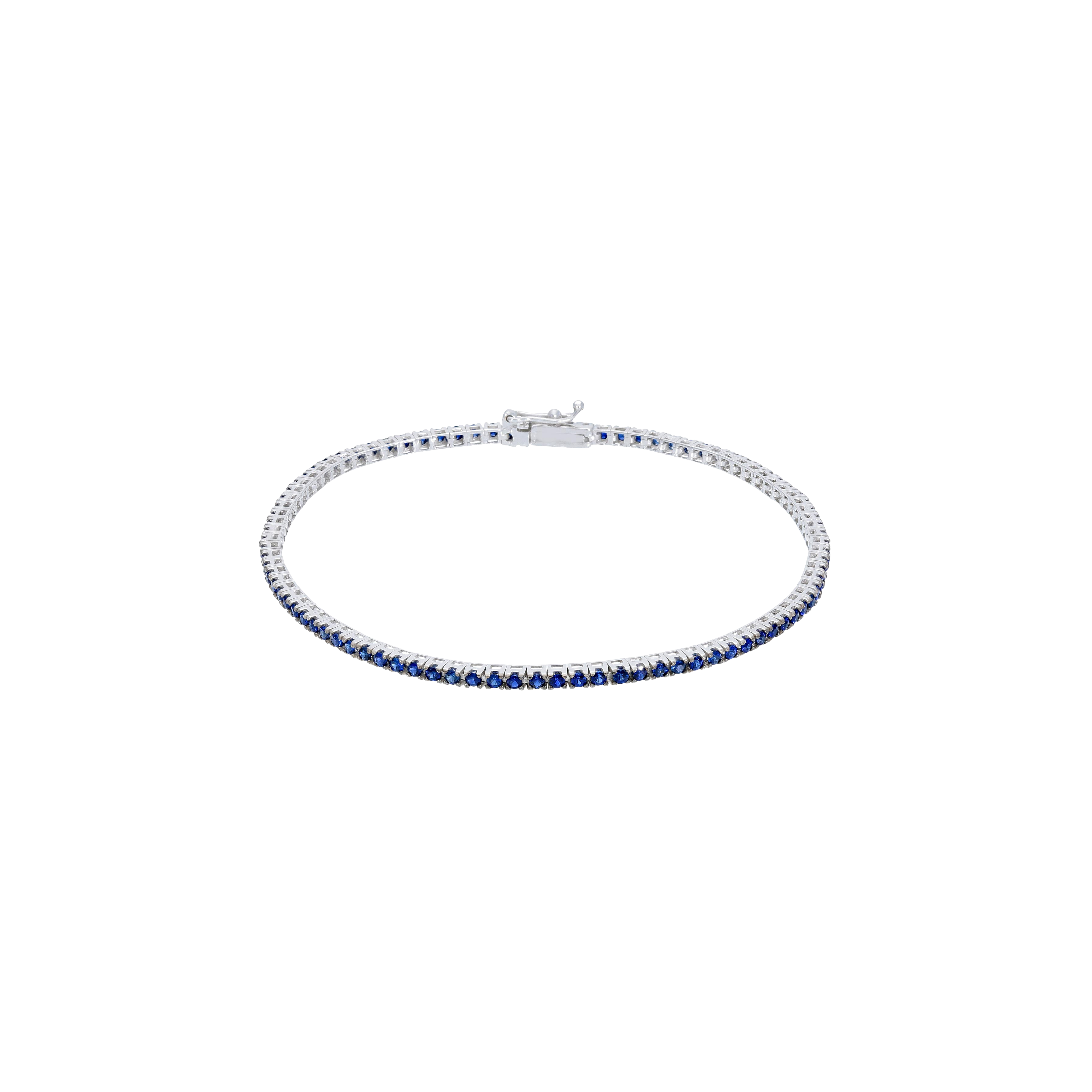 BRACCIALE TENNIS IN ORO BIANCO CON ZAFFIRI BLU - BBE2102ZB2