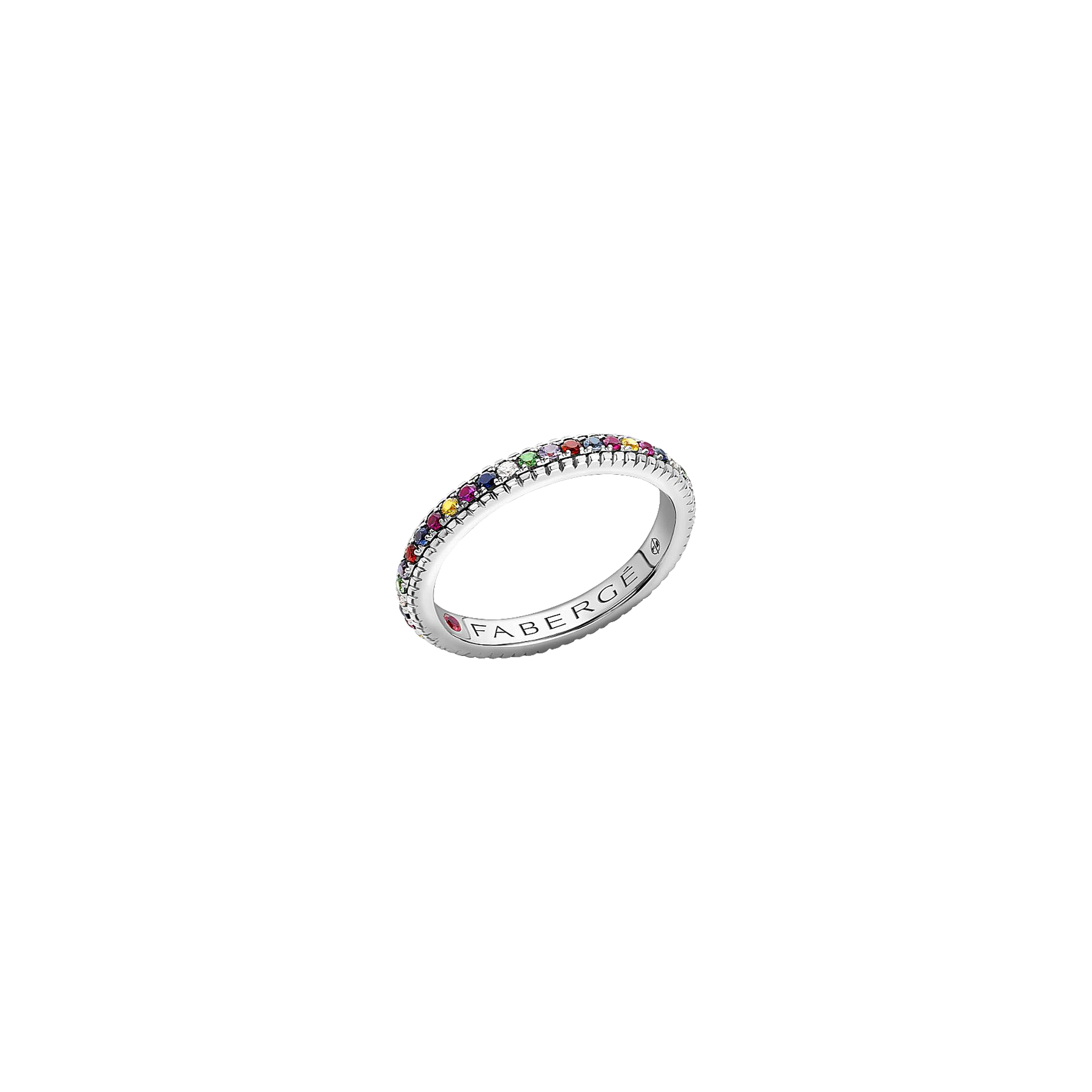 ANELLO ETERNITY COLOURS OF LOVE IN ORO BIANCO CON PIETRE PREZIOSE MULTICOLOR - 847RG2984