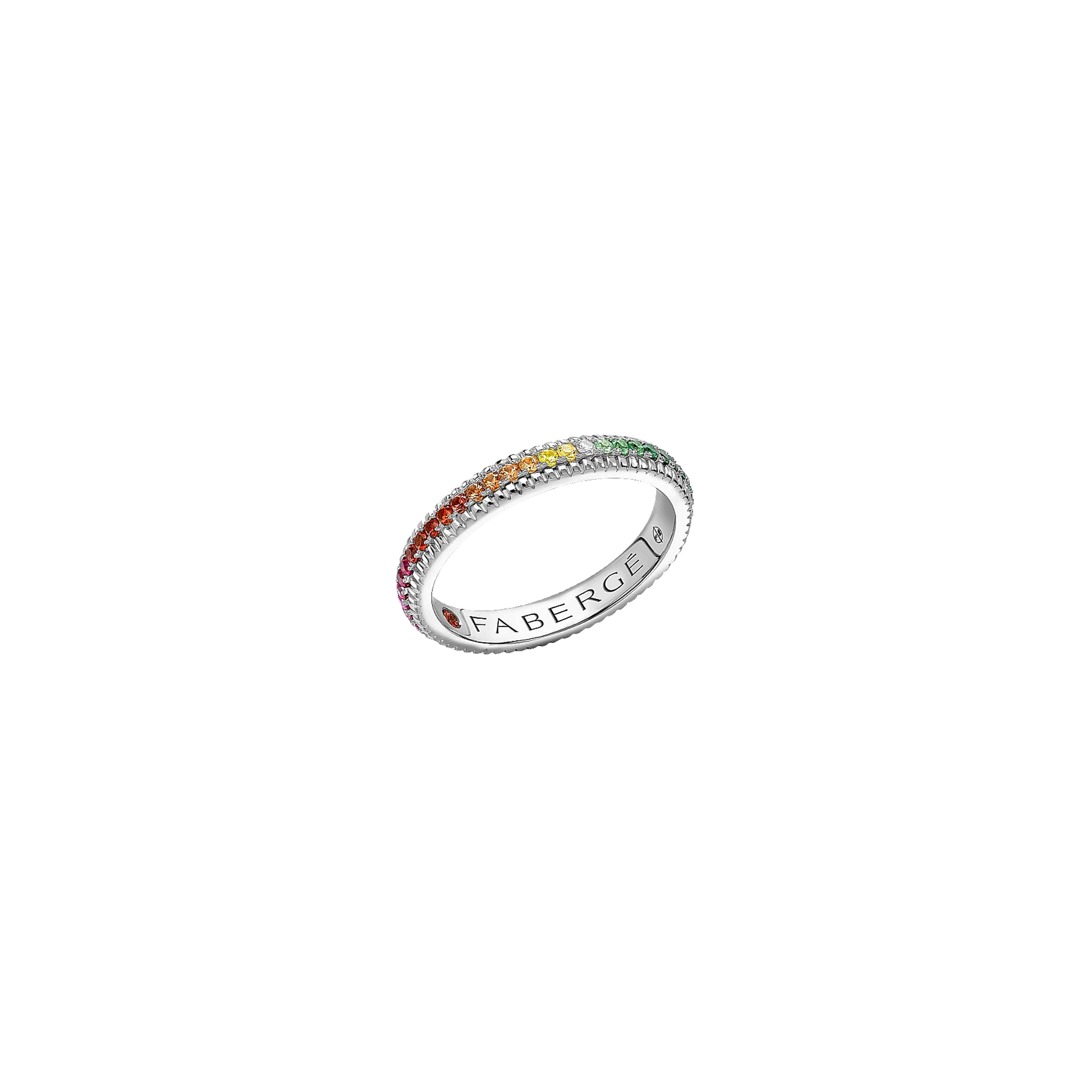 ANELLO ETERNITY COLOURS OF LOVE IN ORO BIANCO CON PIETRE PREZIOSE MULTICOLORE RAINBOW - 847RG2567