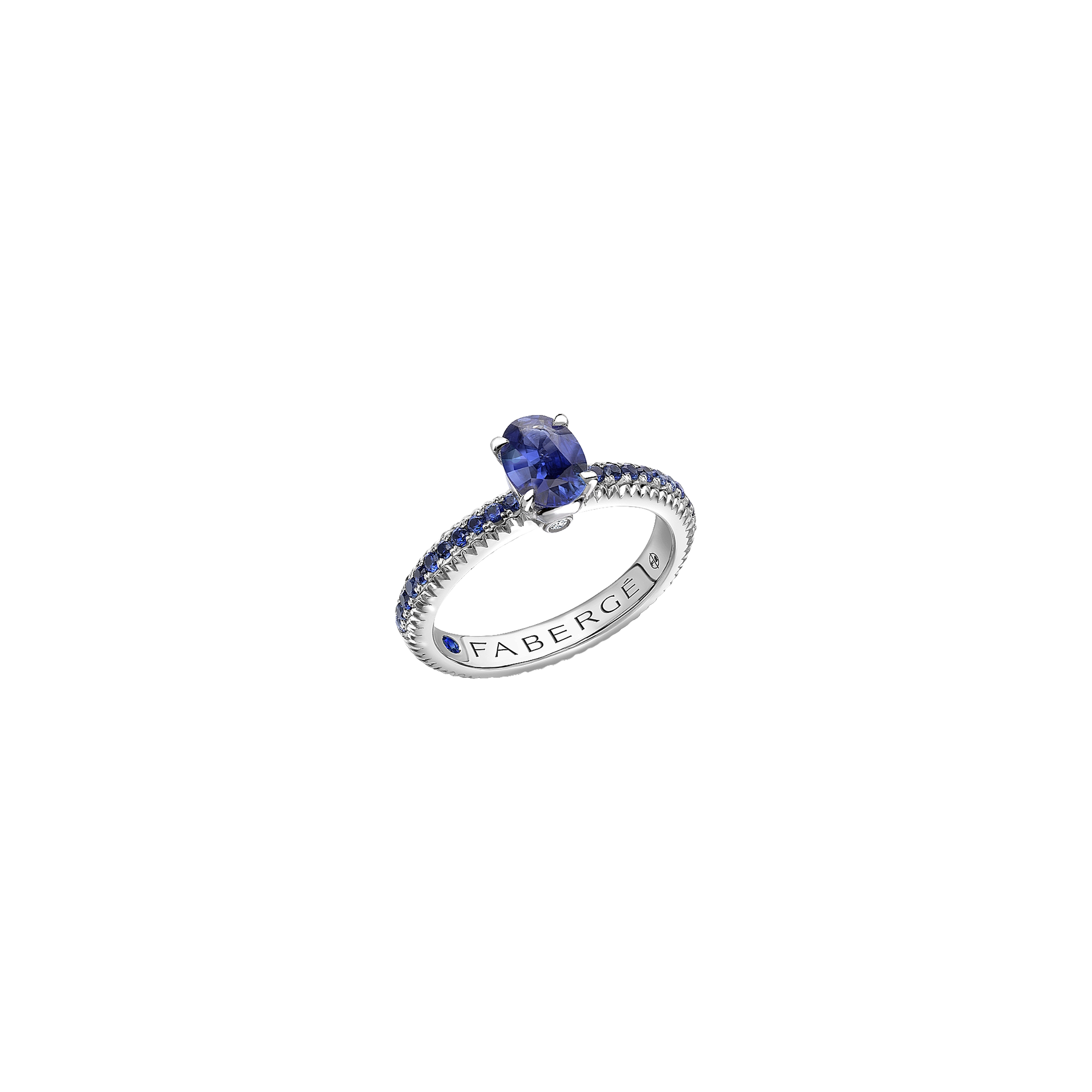 ANELLO COLOURS OF LOVE IN ORO BIANCO CON ZAFFIRI BLU - 831RG1646