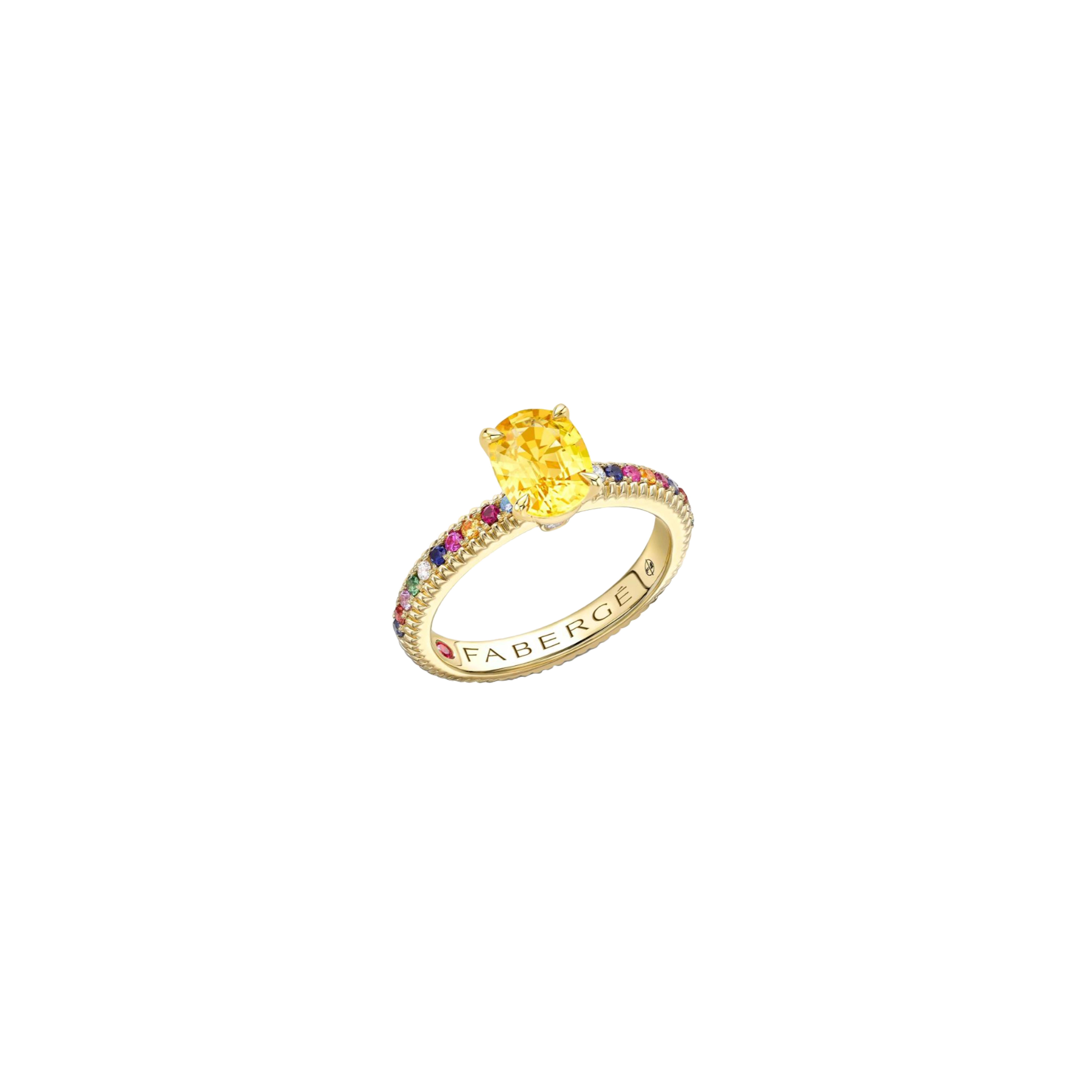 ANELLO COLOURS OF LOVE IN ORO GIALLO CON ZAFFIRO GIALLO E PIETRE PREZIOSE MULTICOLOR - 831RG3081