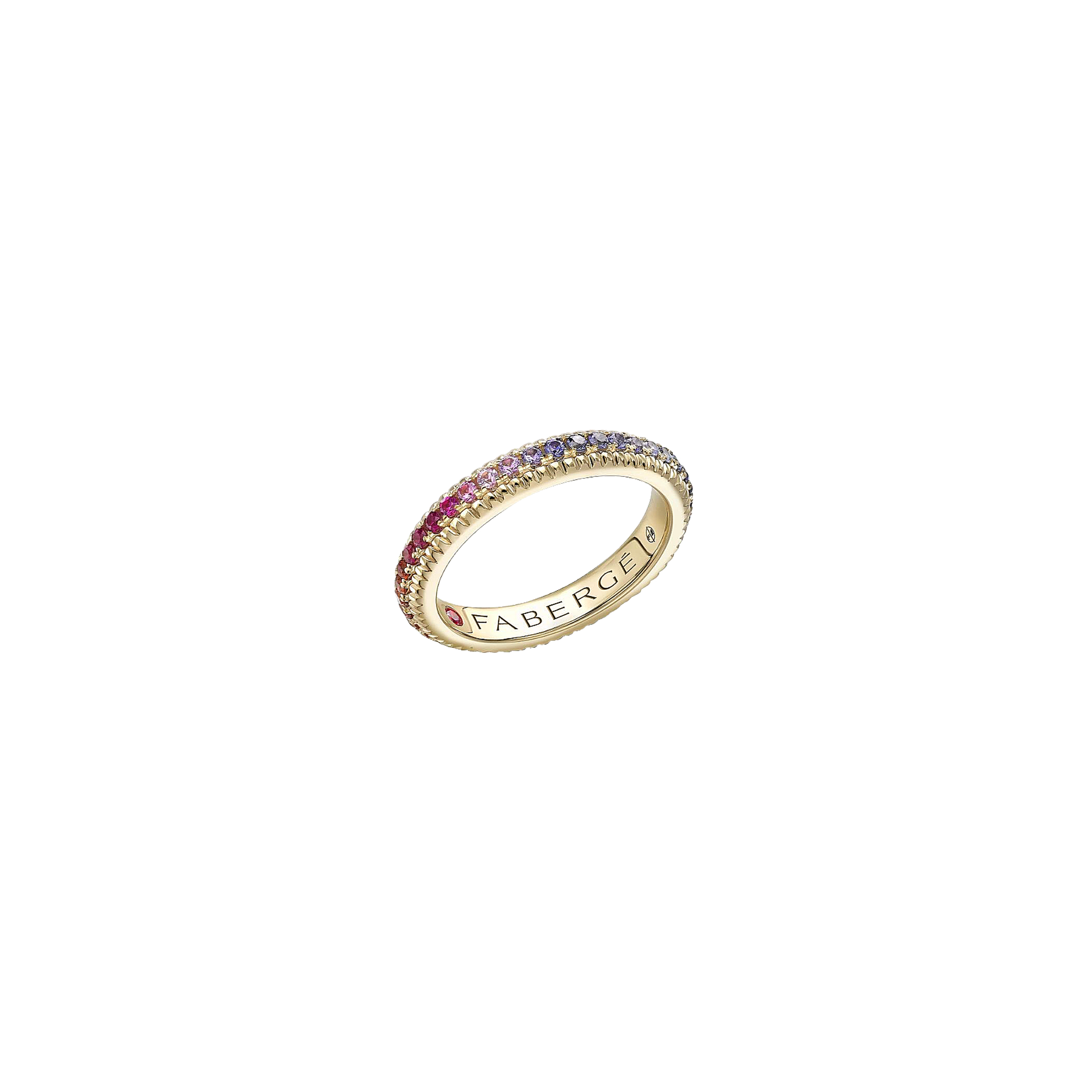 ANELLO ETERNITY COLOURS OF LOVE IN ORO GIALLO CON PIETRE PREZIOSE MULTICOLOR RAINBOW - 847RG2565