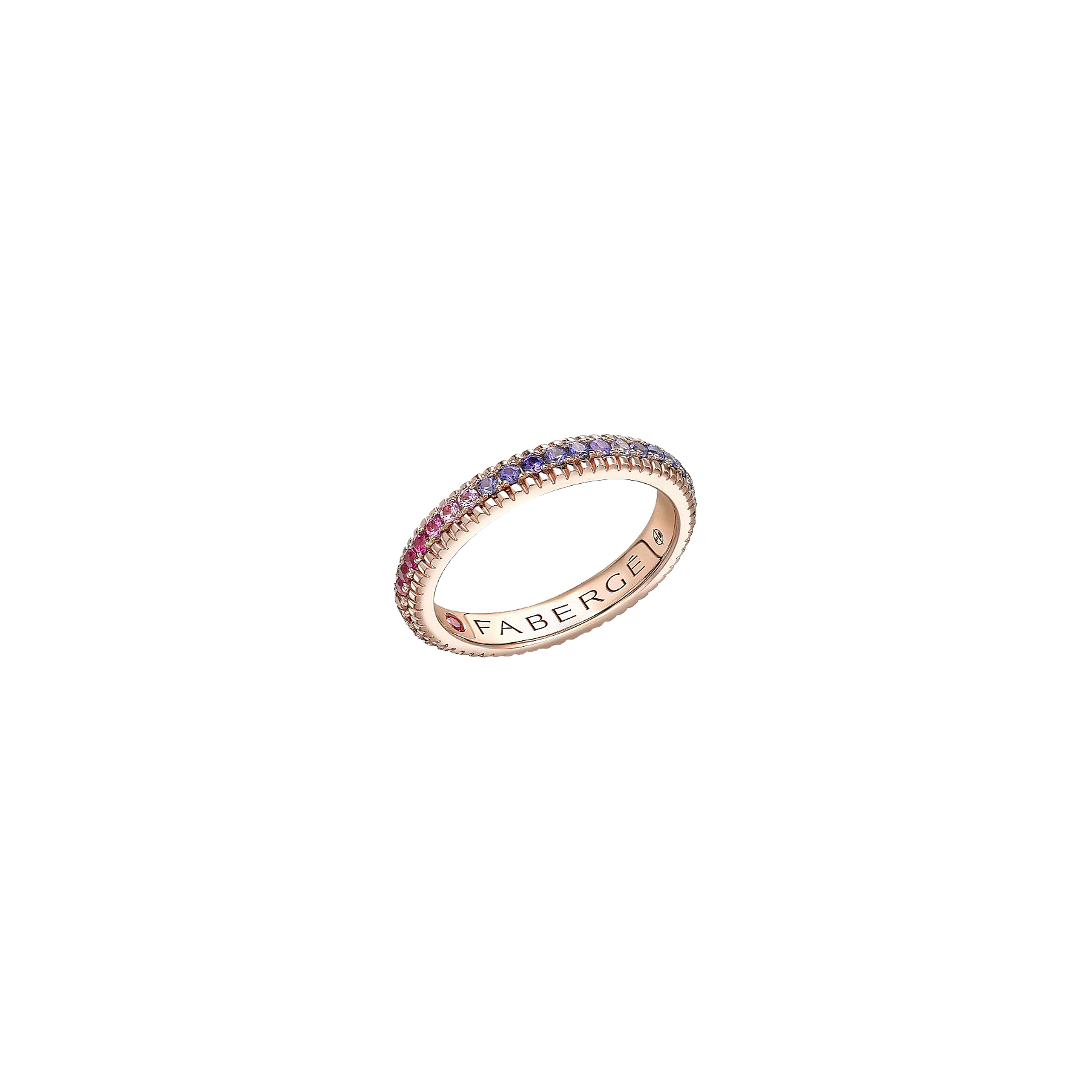 ANELLO ETERNITY COLOURS OF LOVE IN ORO ROSA CON PIETRE PREZIOSE MULTICOLOR RAINBOW - 847RG2566