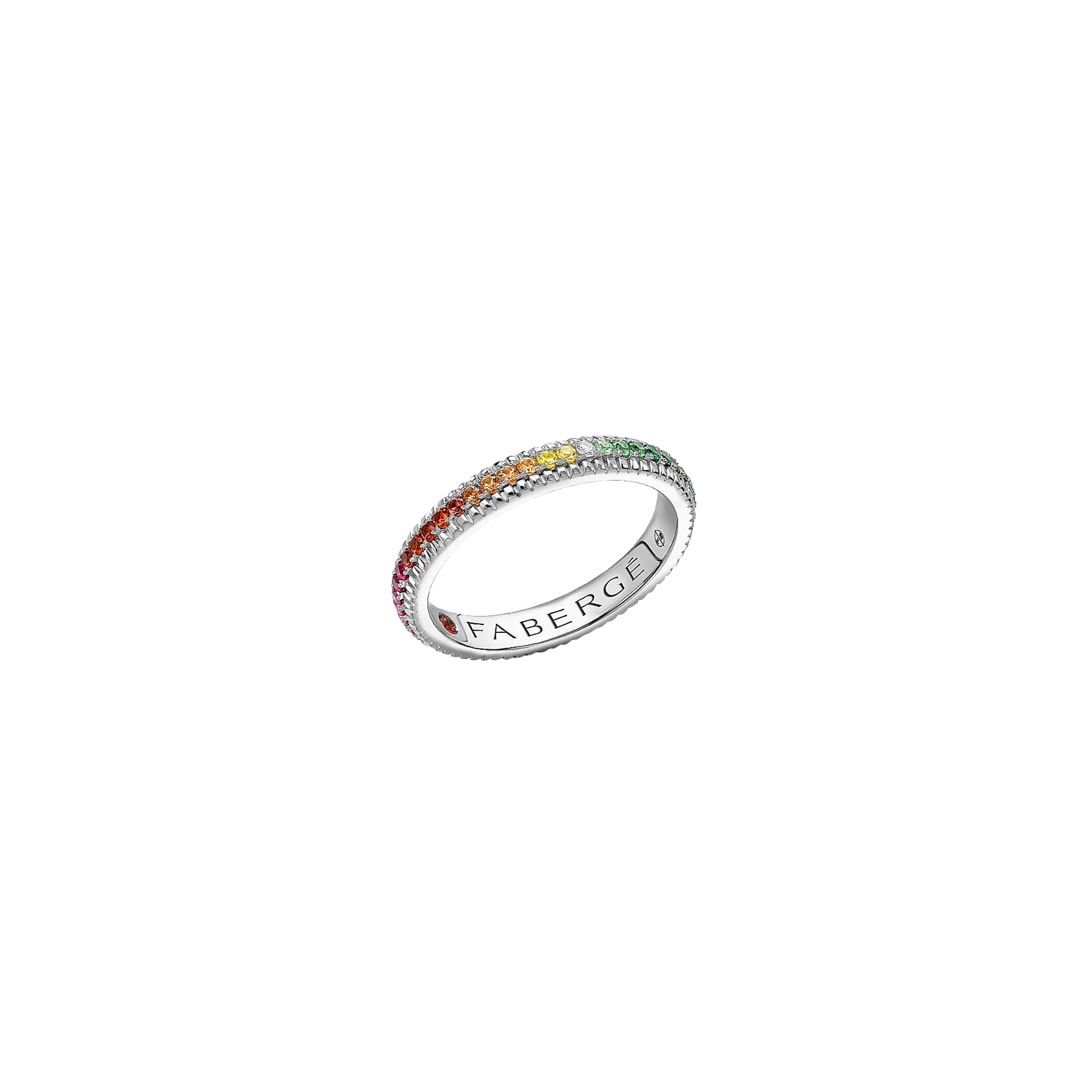 ANELLO ETERNITY COLOURS OF LOVE IN ORO BIANCO DON PIETRE PREZIOSE MULTICOLOR RAINBOW - 847RG2567/206