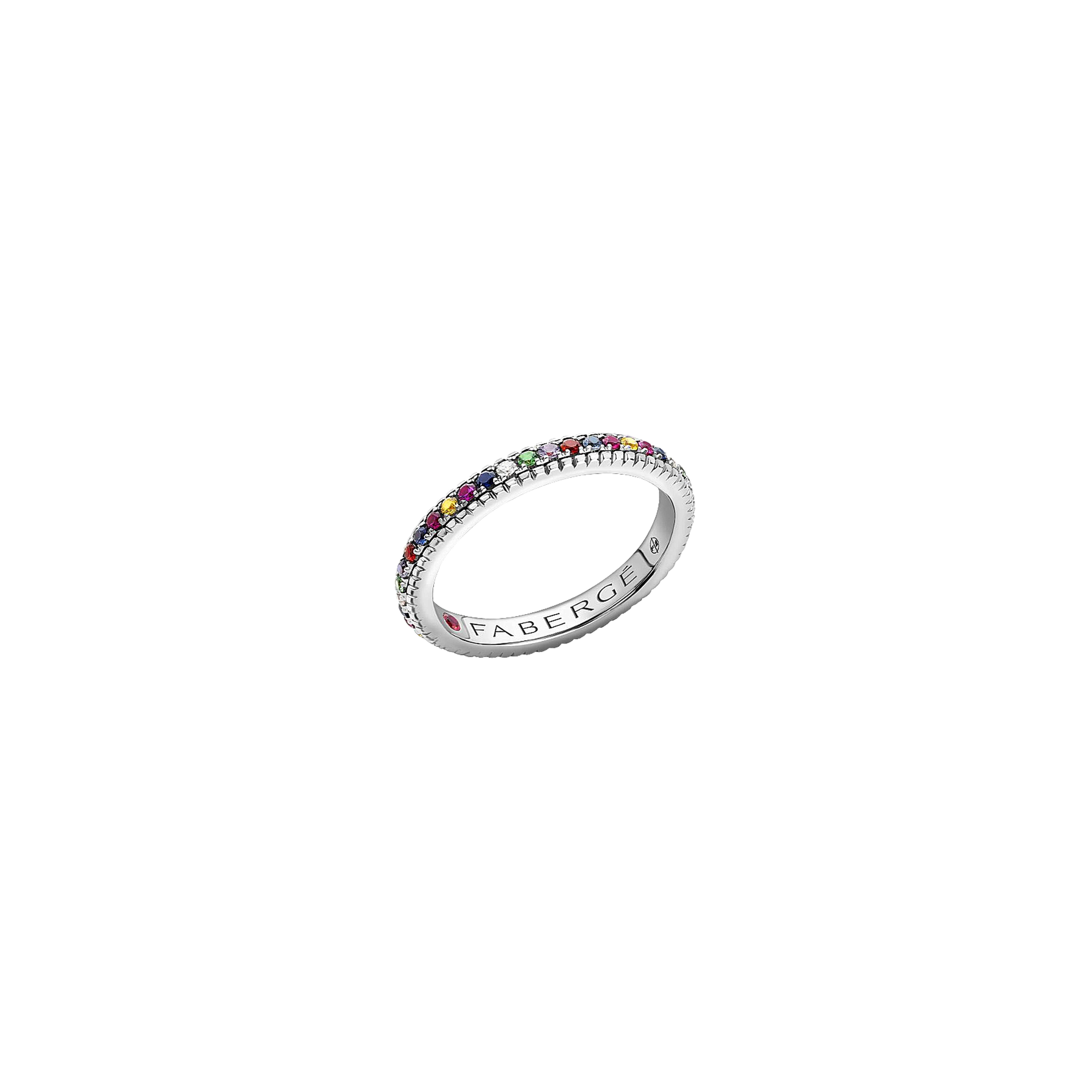 ANELLO ETERNITY COLOURS OF LOVE IN ORO BIANCO CON PIETRE PREZIOSE MULTICOLOR - 847RG2984/126