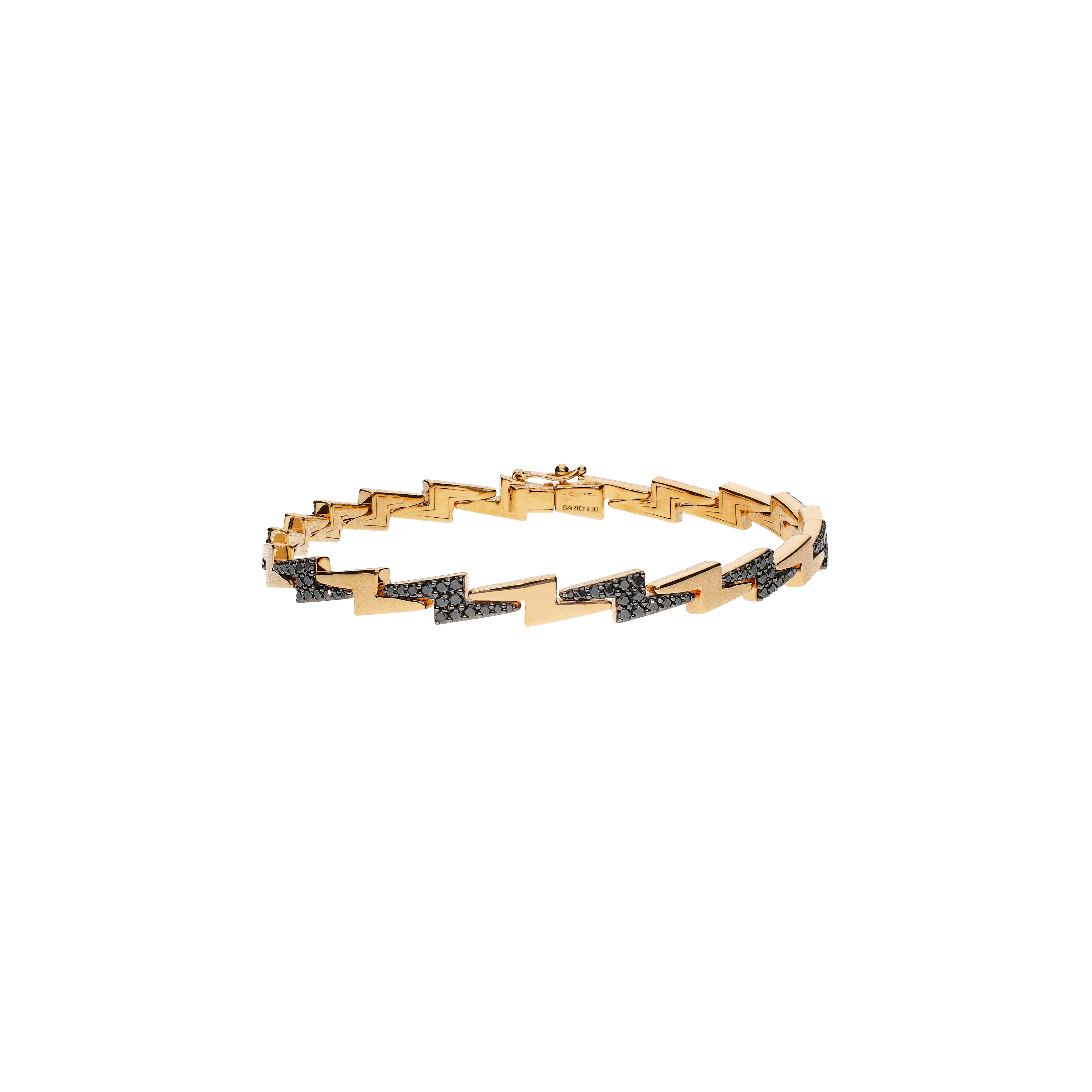 BRACCIALE FULMINE  IN ORO ROSA CON DIAMANTI NERI - VB29269DK195P