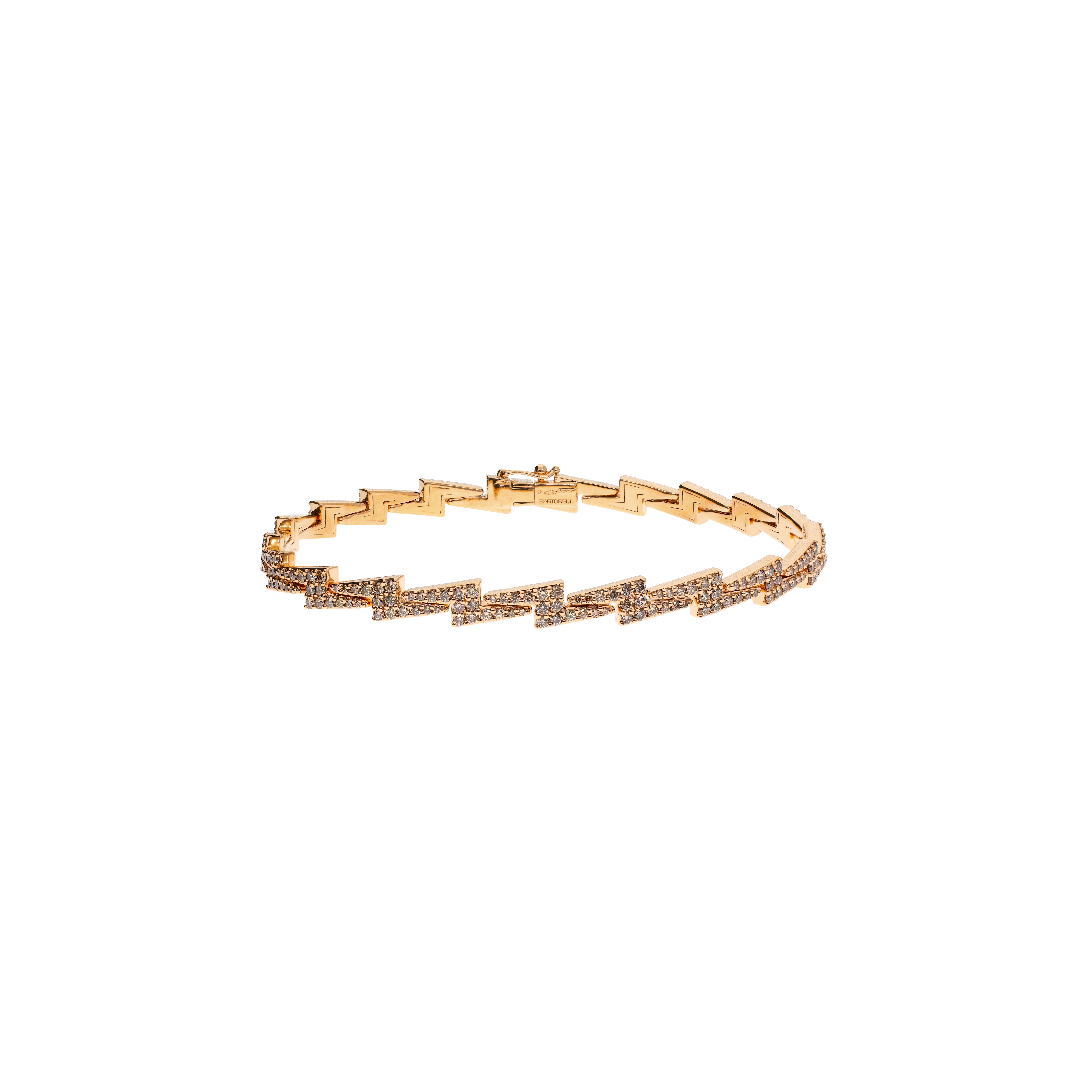 BRACCIALE FULMINE IN ORO ROSA CON PAVÉ DI DIAMANTI BROWN - VB29493DB195P