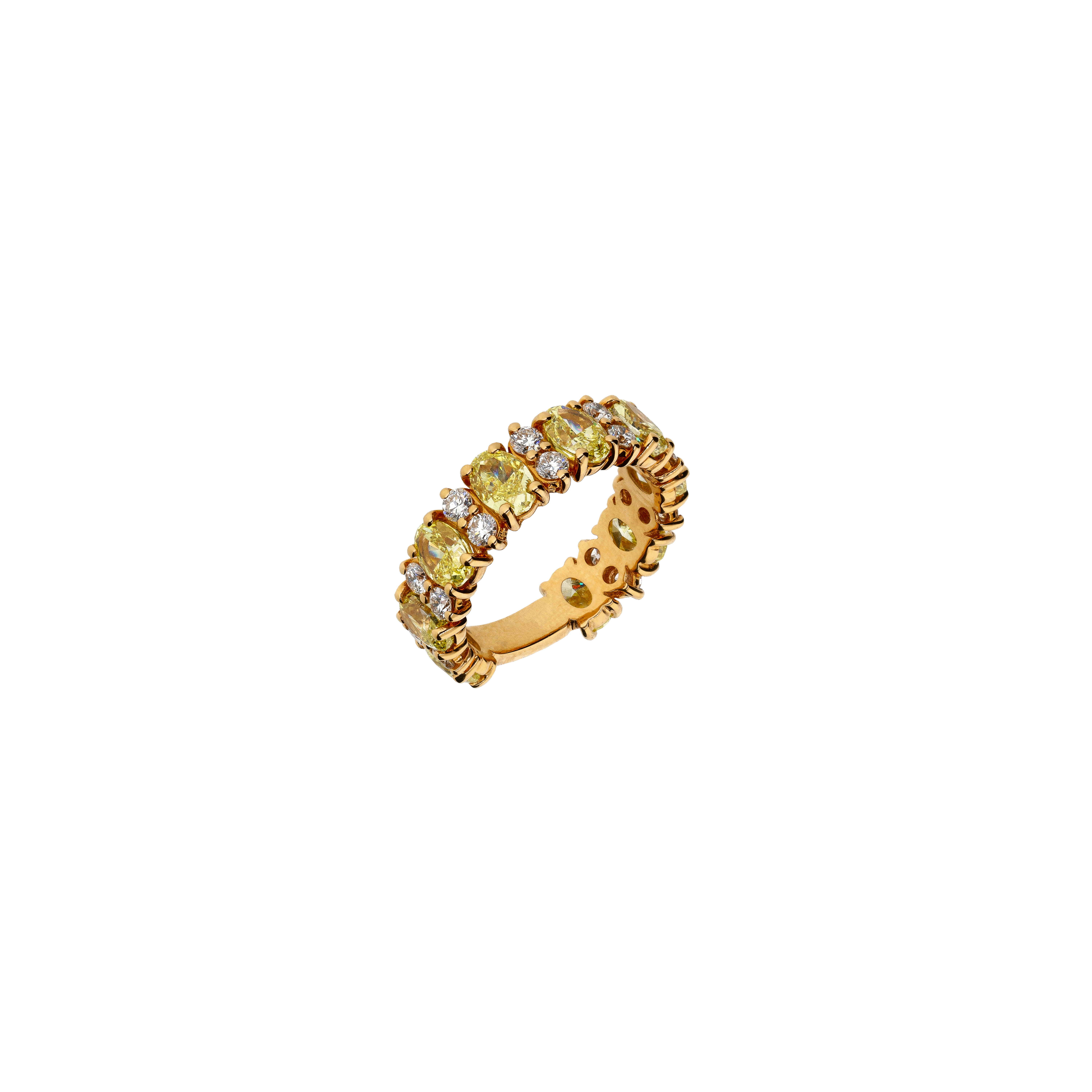 ANELLO IN ORO ROSA CON DIAMANTI FANCY E DIAMANTI BIANCHI - 000-5136-204