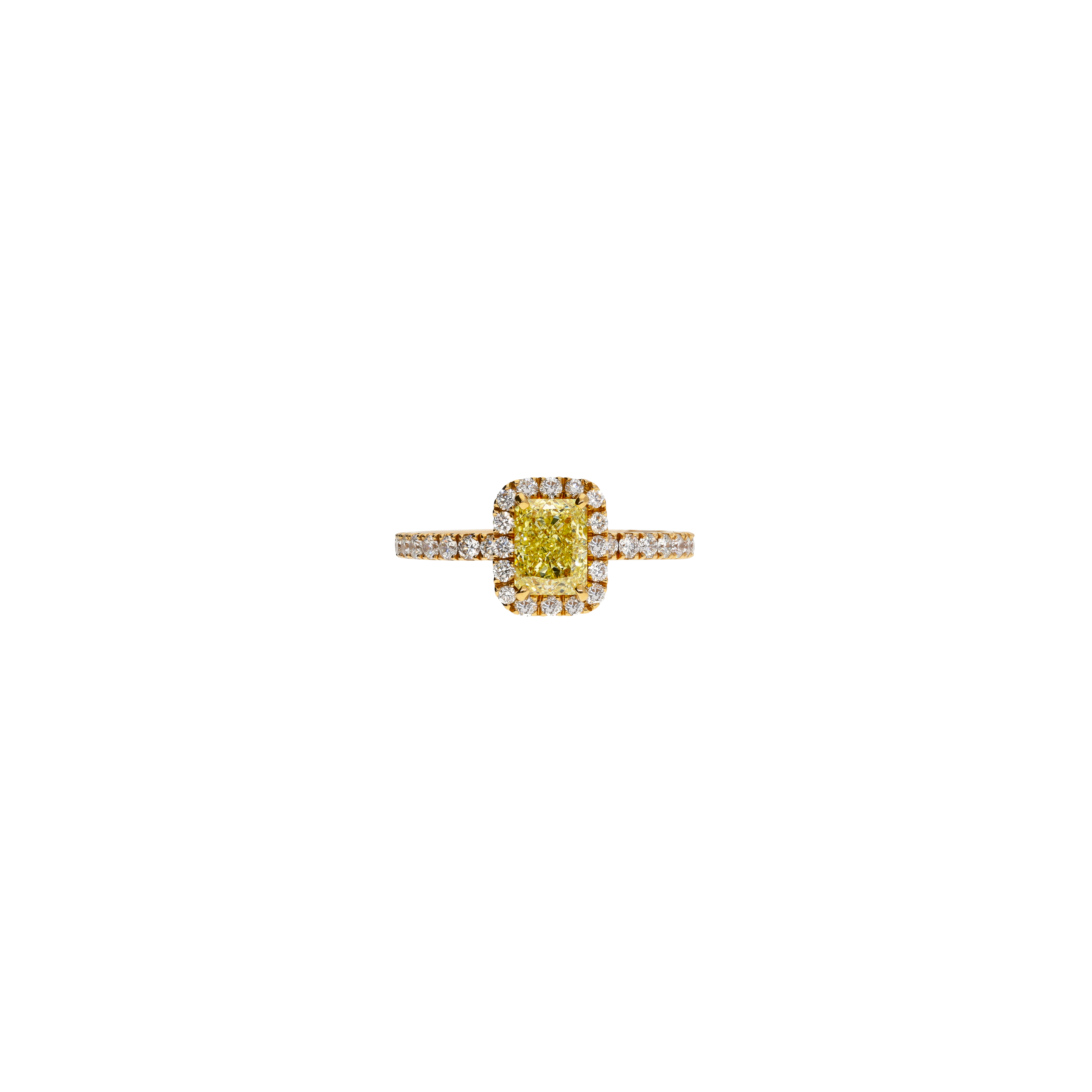 ANELLO SOLITARIO IN ORO ROSA CON DIAMANTE FANCY LIGHT YELLOW E DIAMANTI BIANCHI - 372-3490-000