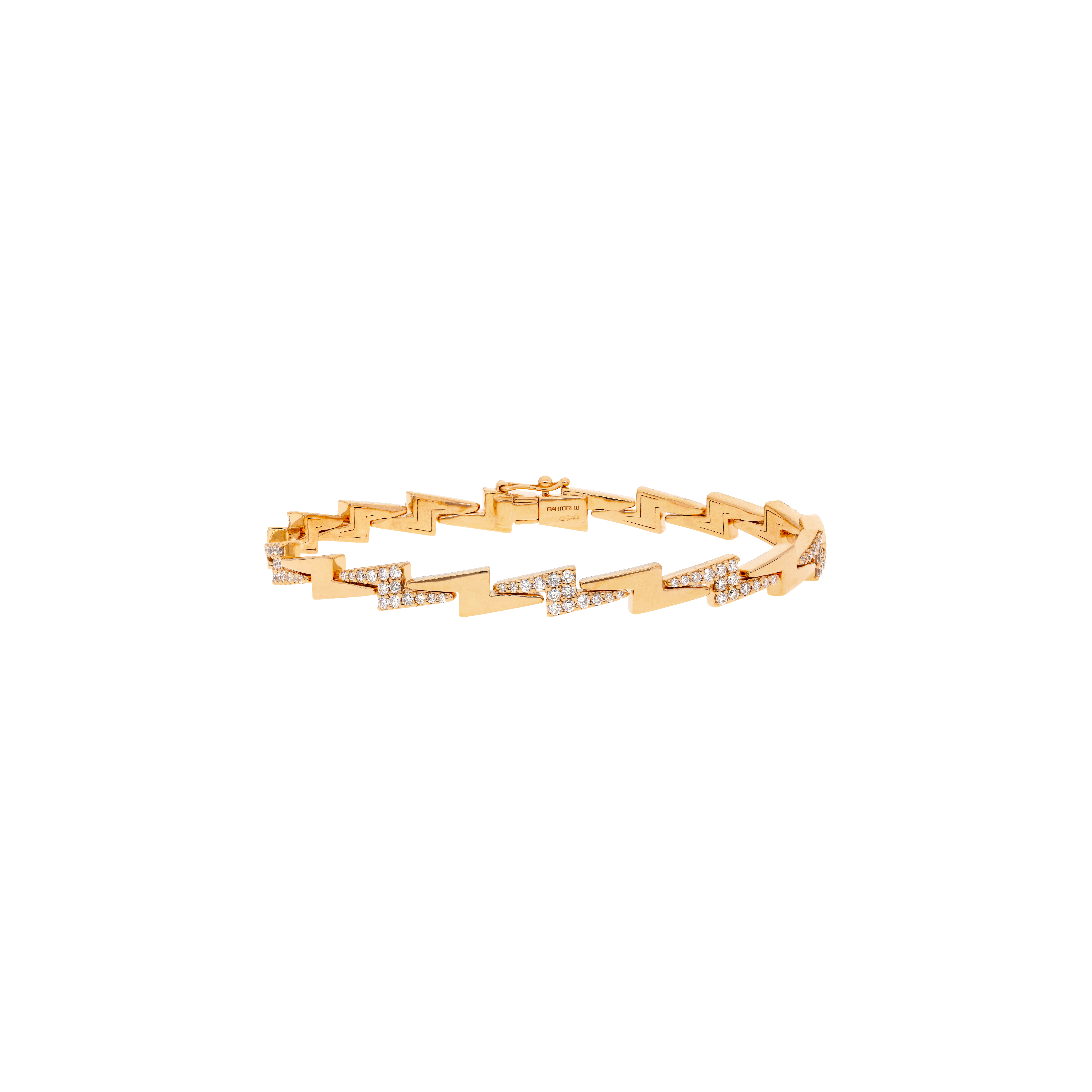 BRACCIALE FULMINE IN ORO ROSA CON PAVÉ  DI DIAMANTI ALTERNATI - VB29269DP