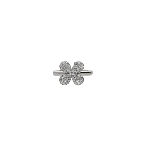 ANELLO FIORE  GRANDE IN ORO BIANCO CON PAVE' DI DIAMANTI BIANCHI - 1AN0271566/2