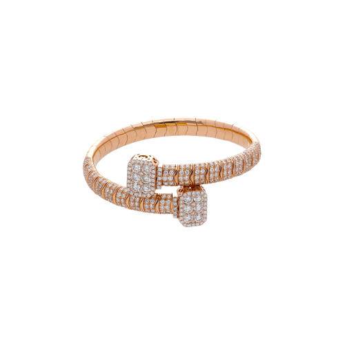 BRACCIALE RIGIDO CONTRARIE IN ORO ROSA E PAVÉ DI DIAMANTI - 1PU0032284/1/1