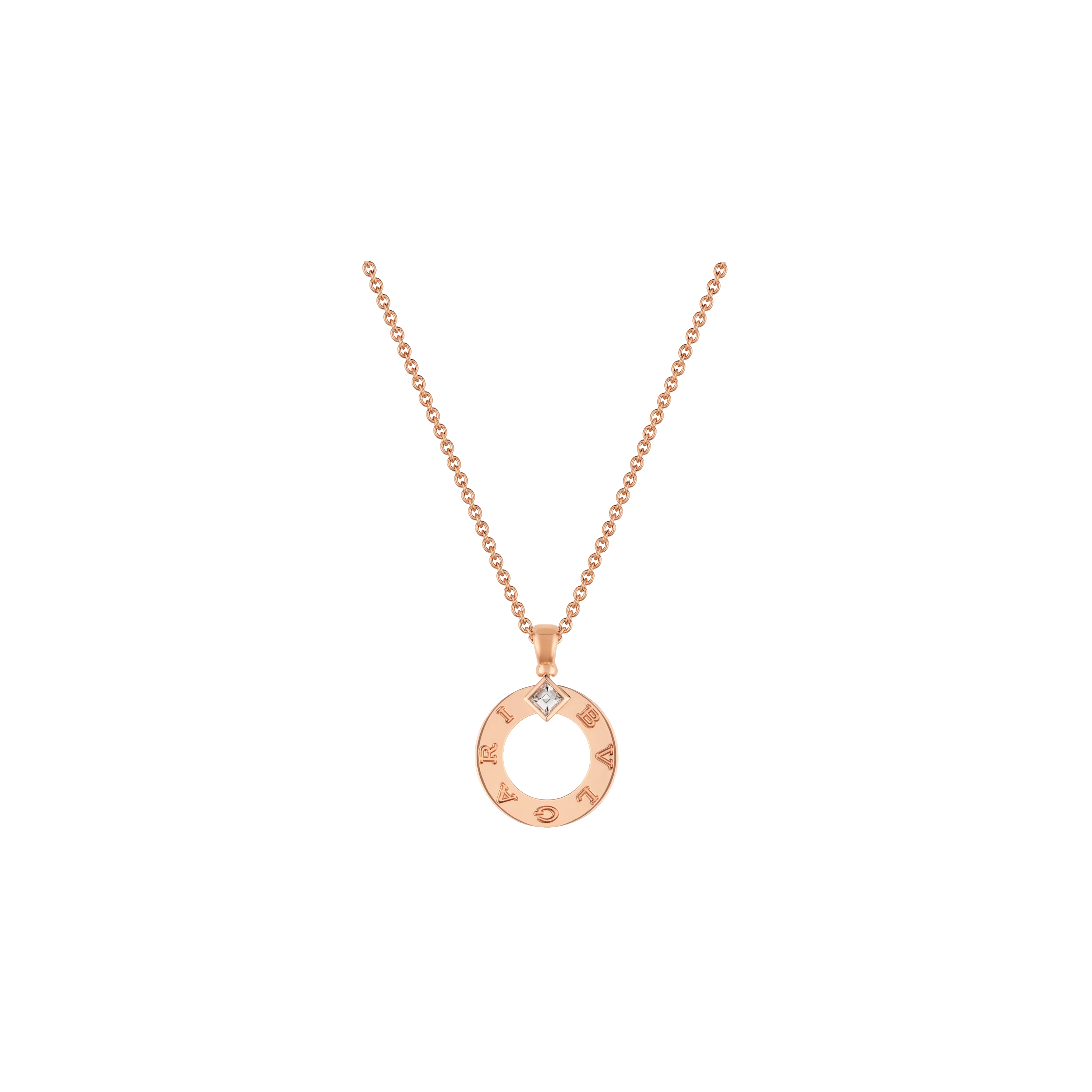 COLLANA BVLGARI BVLGARI IN ORO ROSA CON DIAMANTE - CL859973