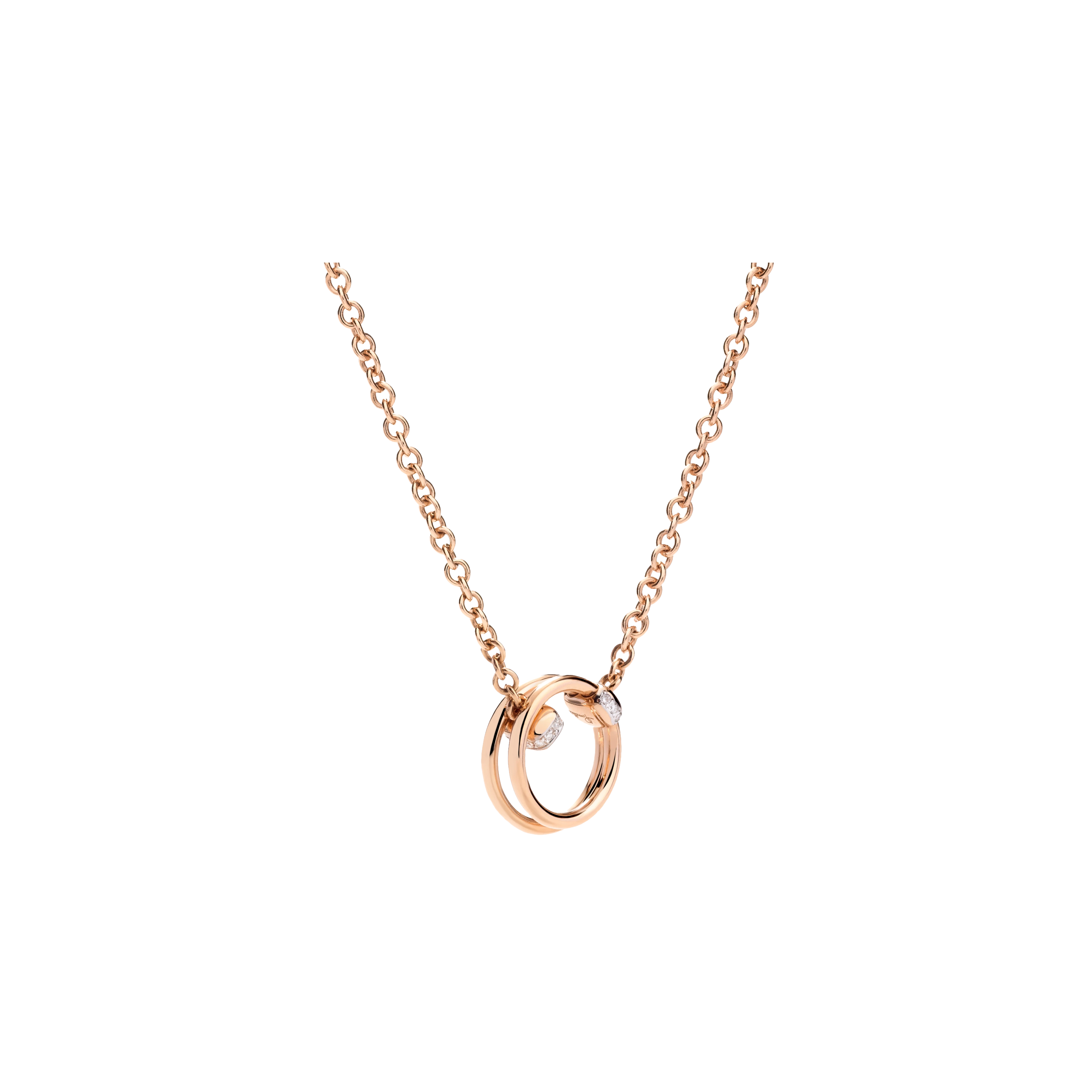 COLLANA CON PENDENTE POMELLATO TOGETHER IN ORO ROSA E DIAMANTI - PCC4012O7WHRDB000