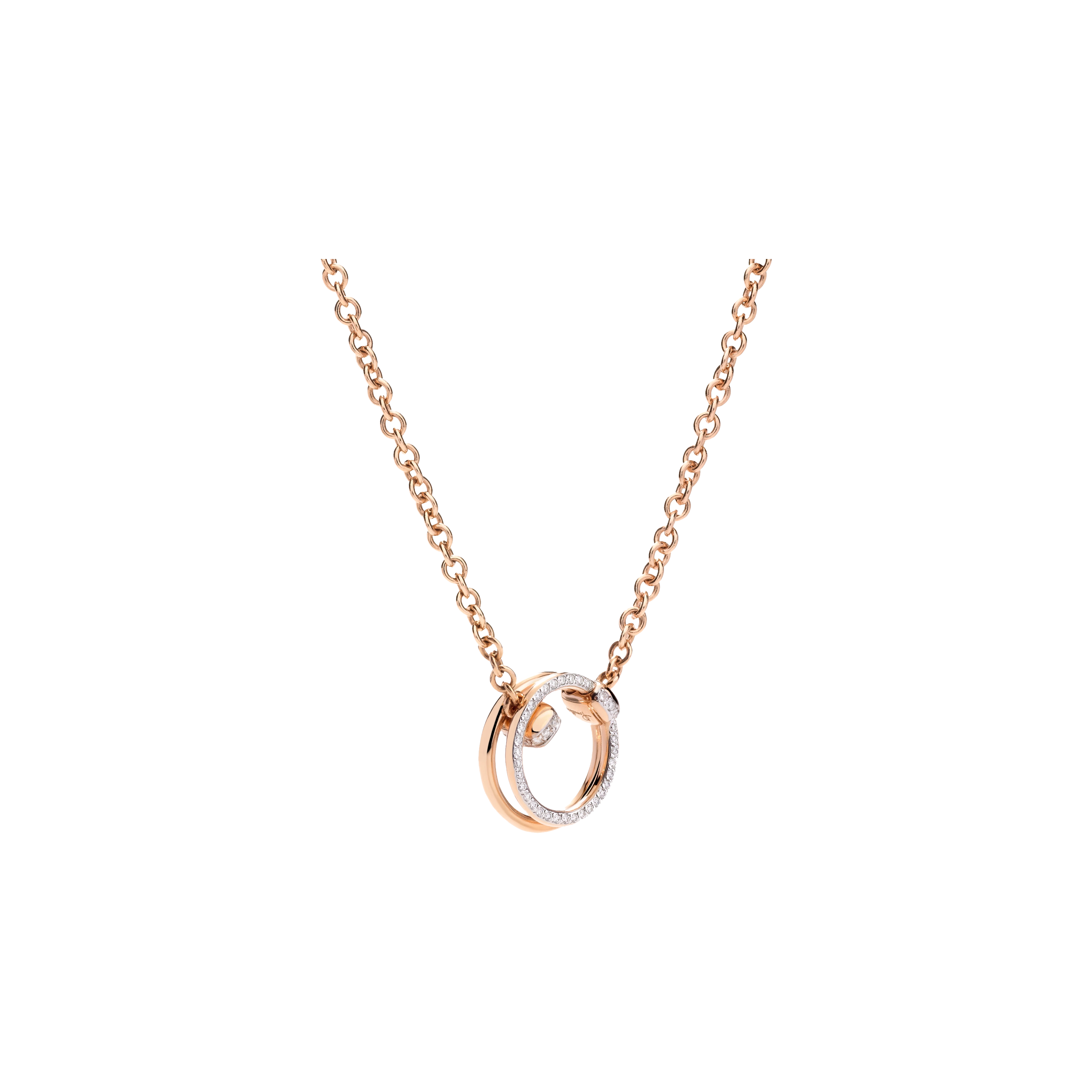 COLLANA CON PENDENTE POMELLATO TOGETHER IN ORO ROSA E DIAMANTI - PCC4013O7WHRDB000