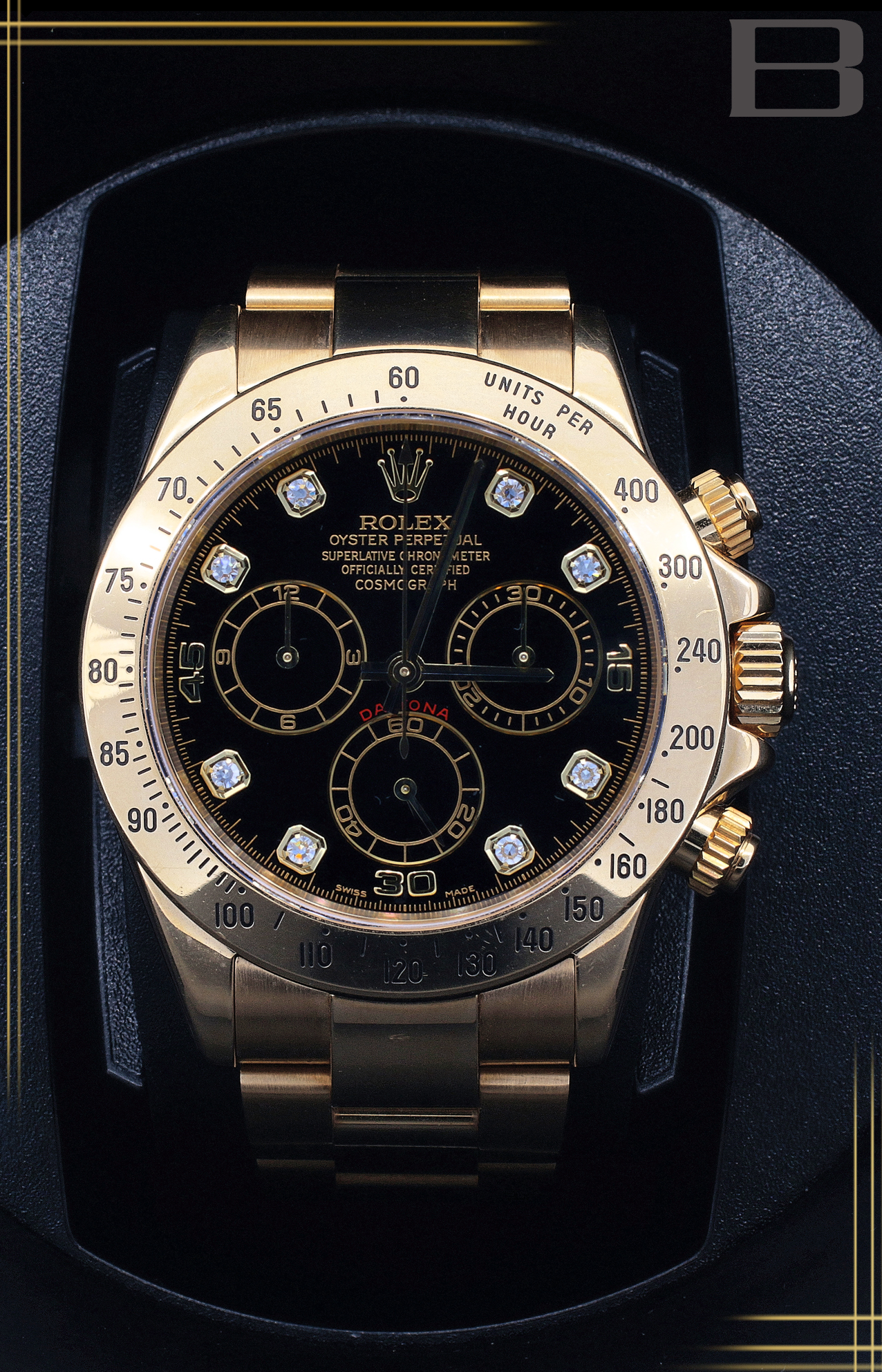 ROLEX DAYTONA IN ORO GIALLO, INDICI DIAMANTI - U-116528