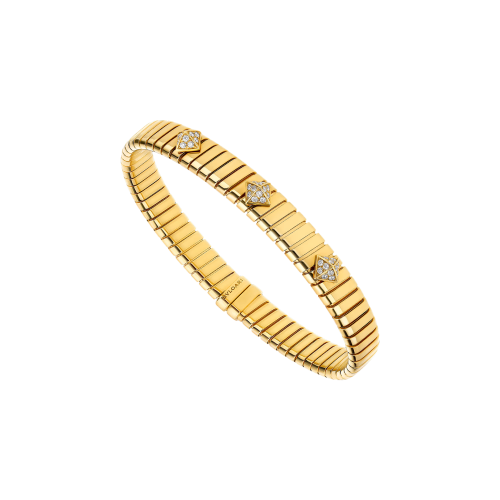 BRACCIALE BVLGARI TUBOGAS IN ORO GIALLO E DIAMANTI - BR860071