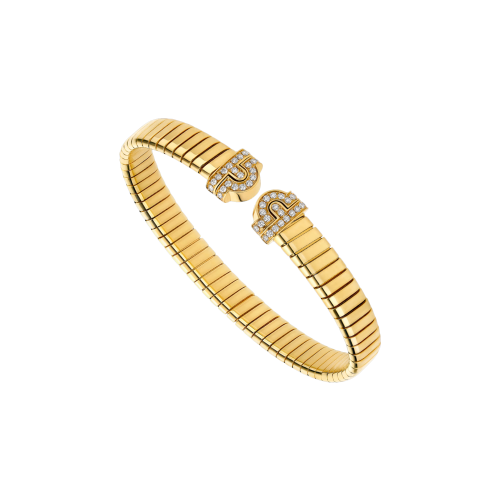 BRACCIALE BVLGARI TUBOGAS IN ORO GIALLO E DIAMANTI - BR860299