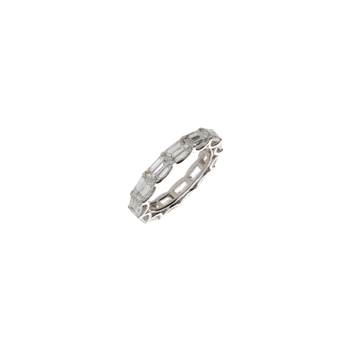 ANELLO VERETTA A GIRO INTERO IN ORO BIANCO E DIAMANTI - 369-5005