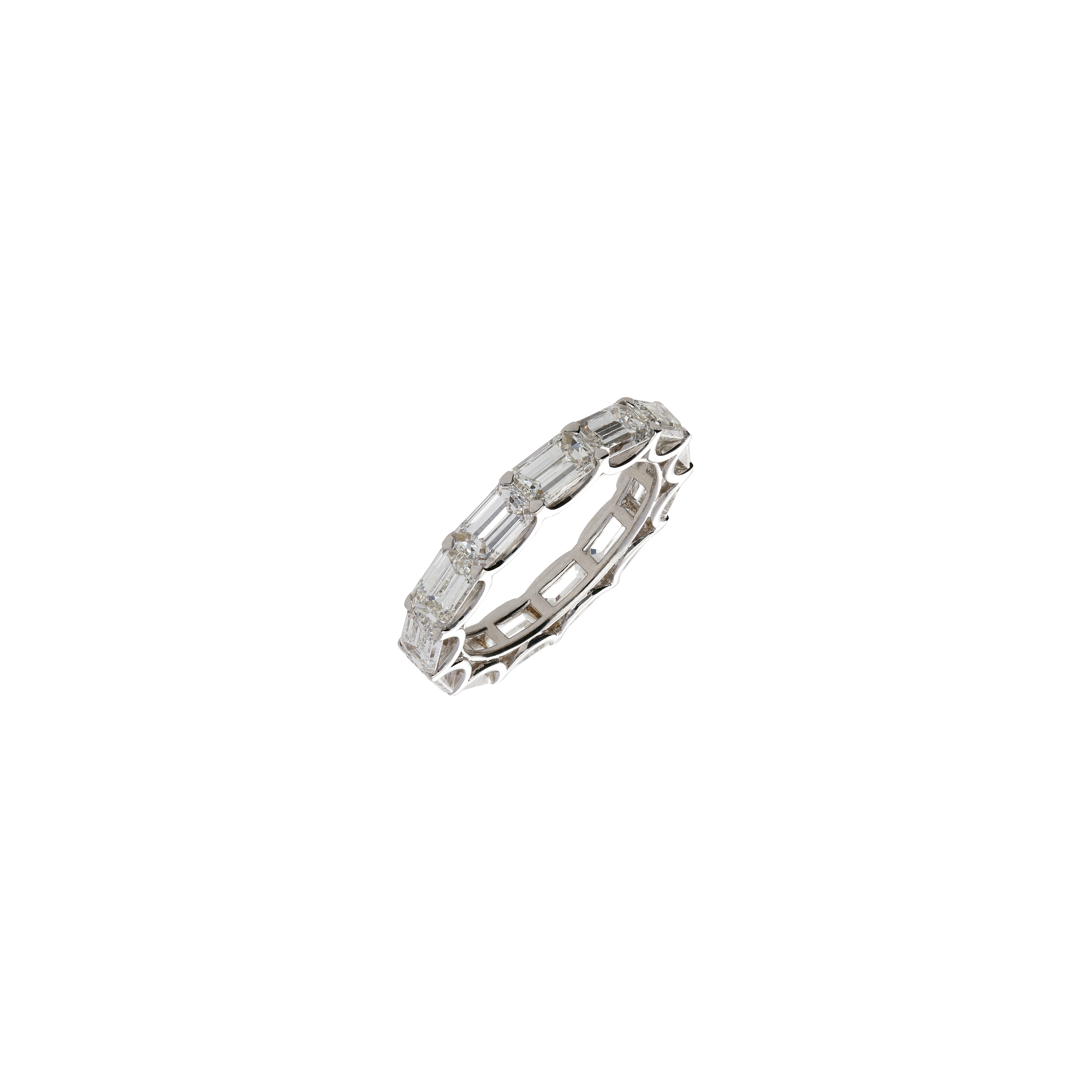 ANELLO VERETTA A GIRO INTERO IN ORO BIANCO E DIAMANTI - 369-5005