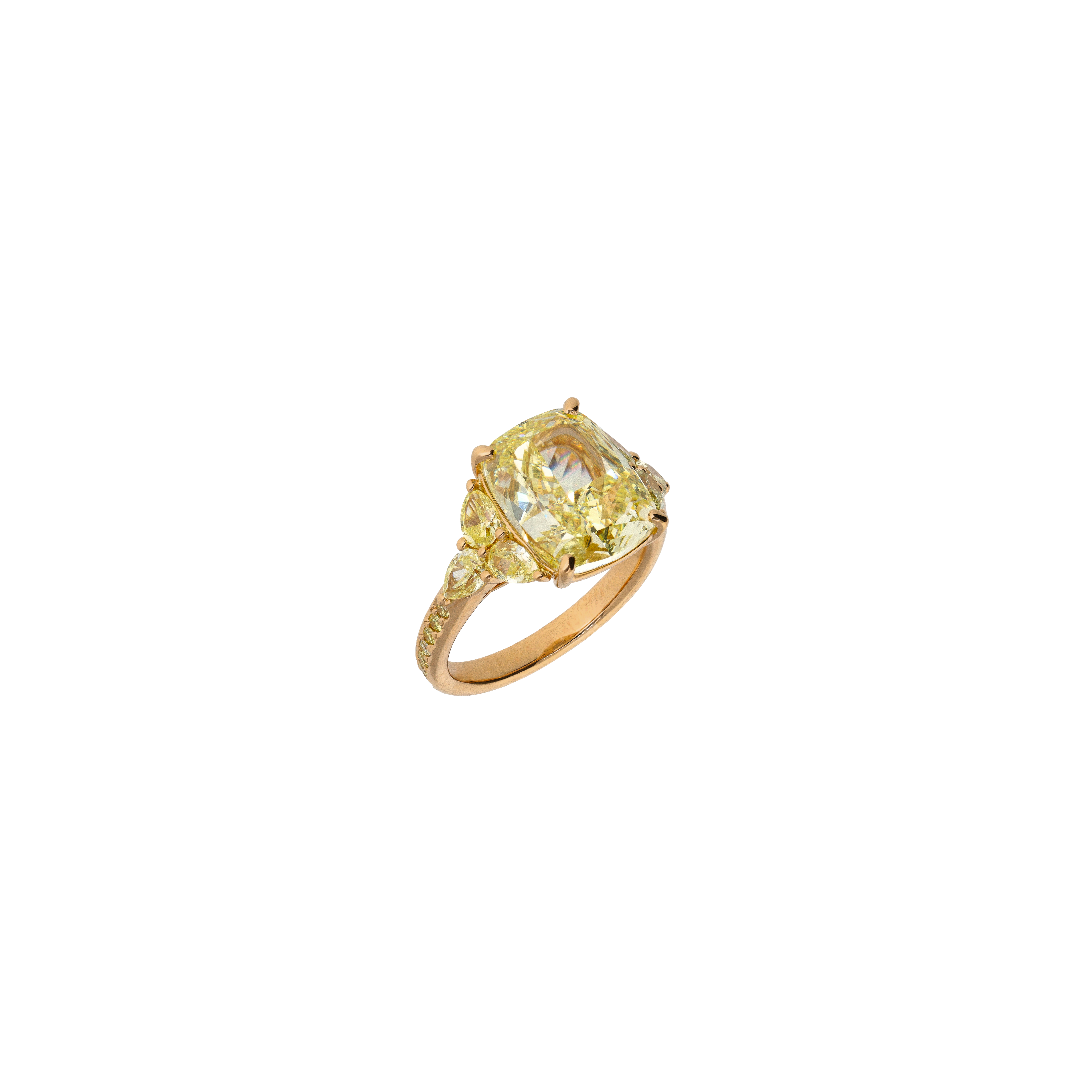 ANELLO SOLITARIO IN ORO ROSA CON DIAMANTI FANCY YELLOW CERTIFICATO GIA - 000-5613NS