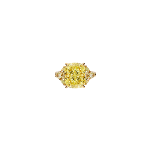 ANELLO SOLITARIO IN ORO ROSA CON DIAMANTI FANCY YELLOW CERTIFICATO GIA - 000-5613NS