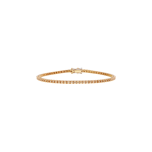 BRACCIALE TENNIS IN ORO ROSA E DIAMANTI BROWN - 329-L1052-E