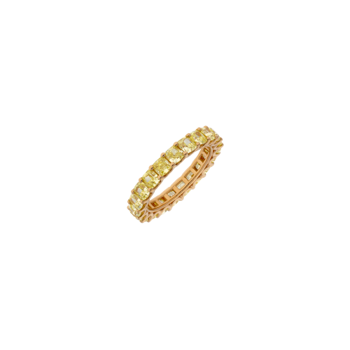 ANELLO VERETTA IN ORO ROSA CON DIAMANTI FANCY YELLOW - 369-4888