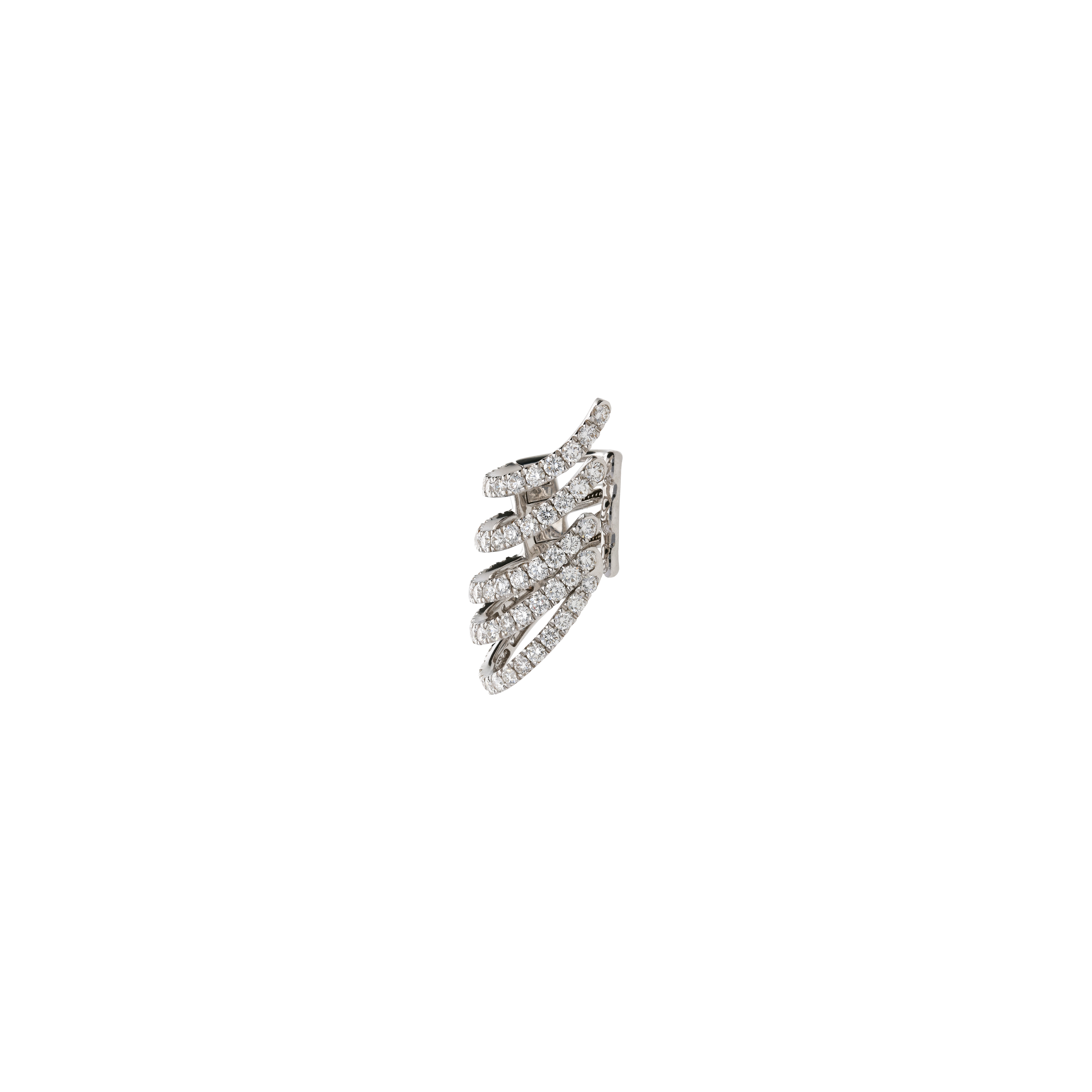 ORECCHINO SINGOLO EAR-CUFF IN ORO BIANCO E PAVÉ DI DIAMANTI - 234-6041-3