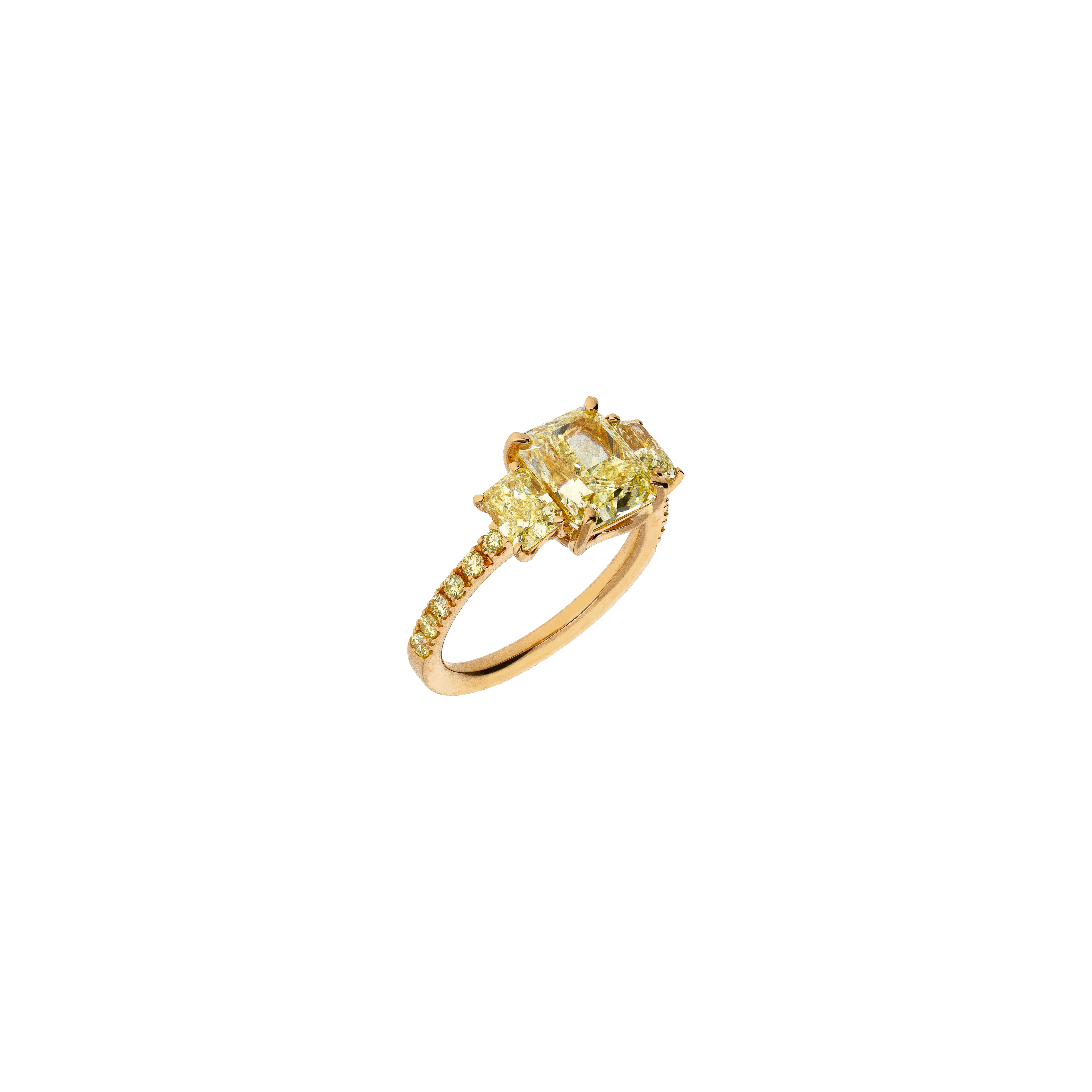 ANELLO TRILOGY IN ORO ROSA CON DIAMANTI FANCY YELLOW - 372-3698